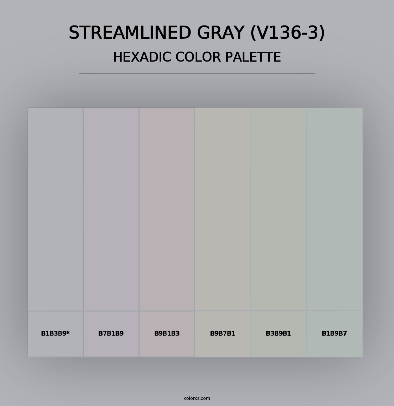 Streamlined Gray (V136-3) - Hexadic Color Palette