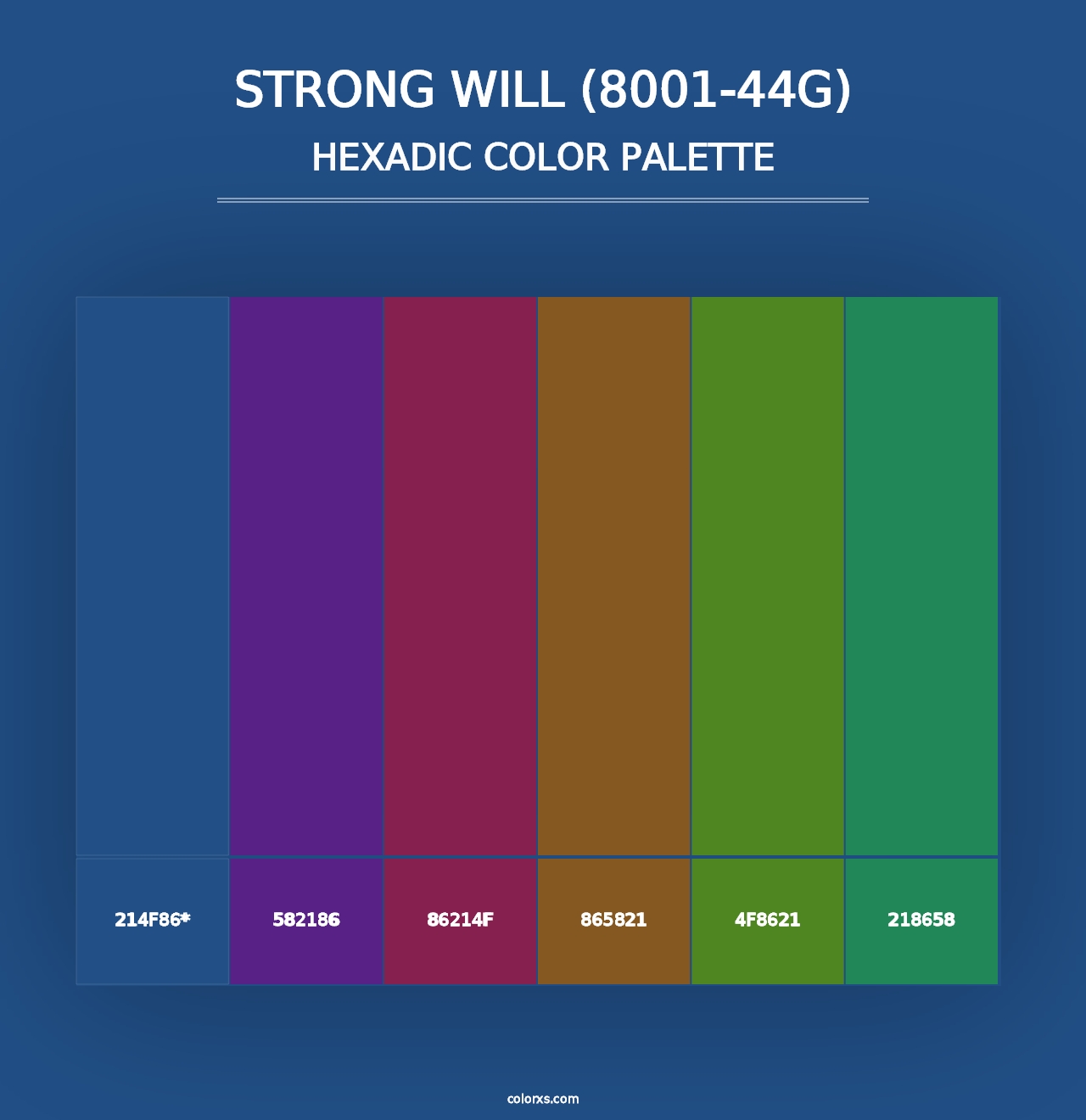 Strong Will (8001-44G) - Hexadic Color Palette