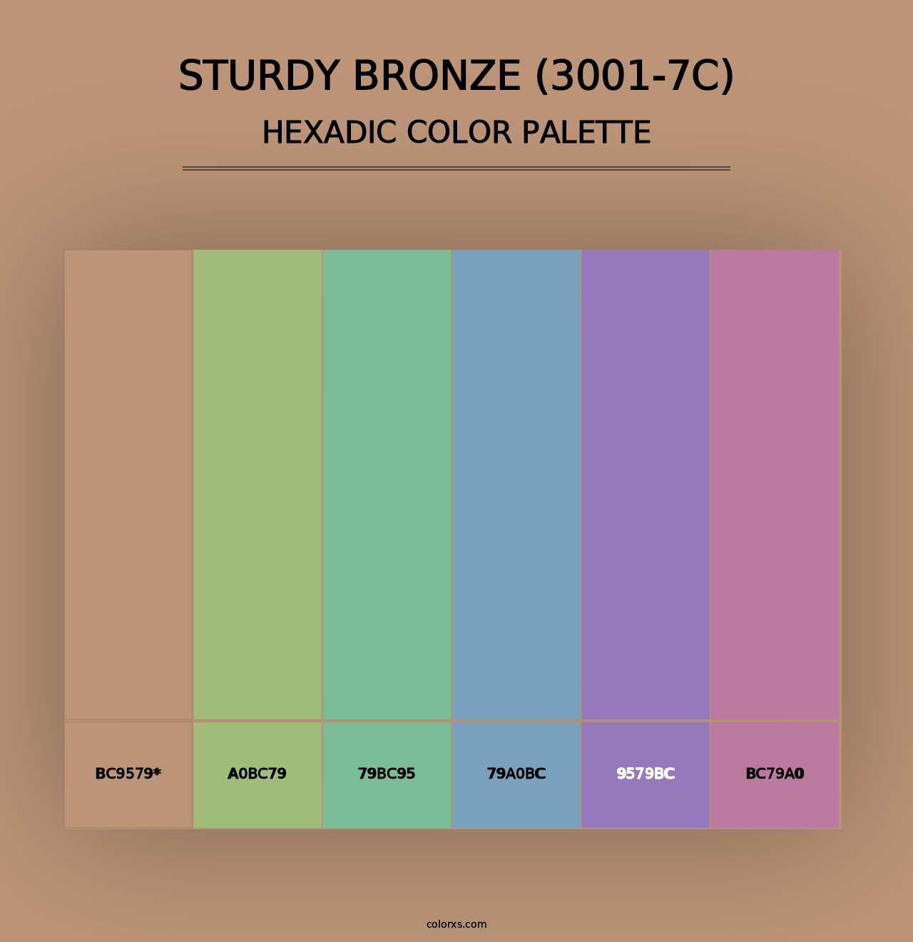 Sturdy Bronze (3001-7C) - Hexadic Color Palette