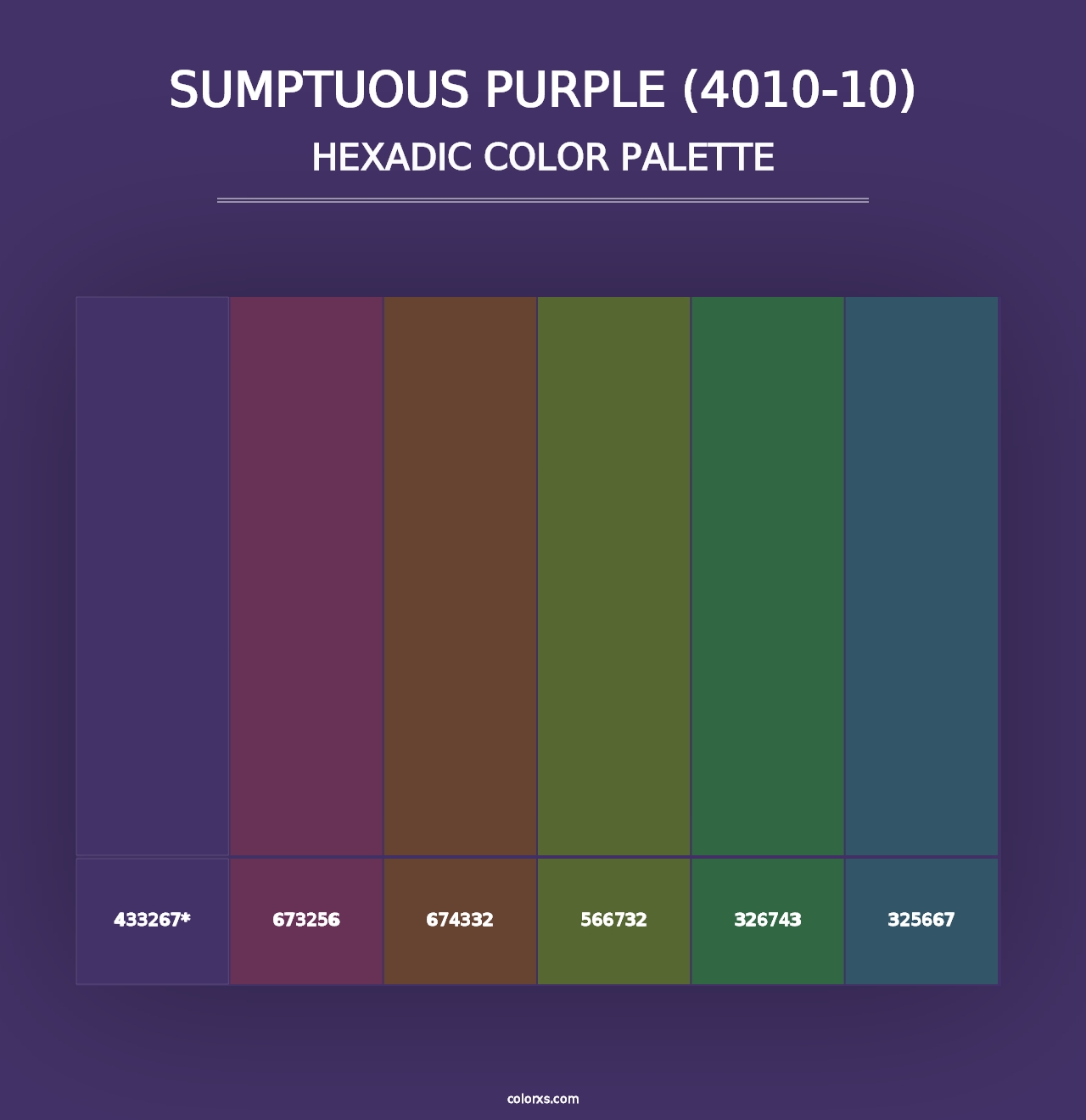 Sumptuous Purple (4010-10) - Hexadic Color Palette