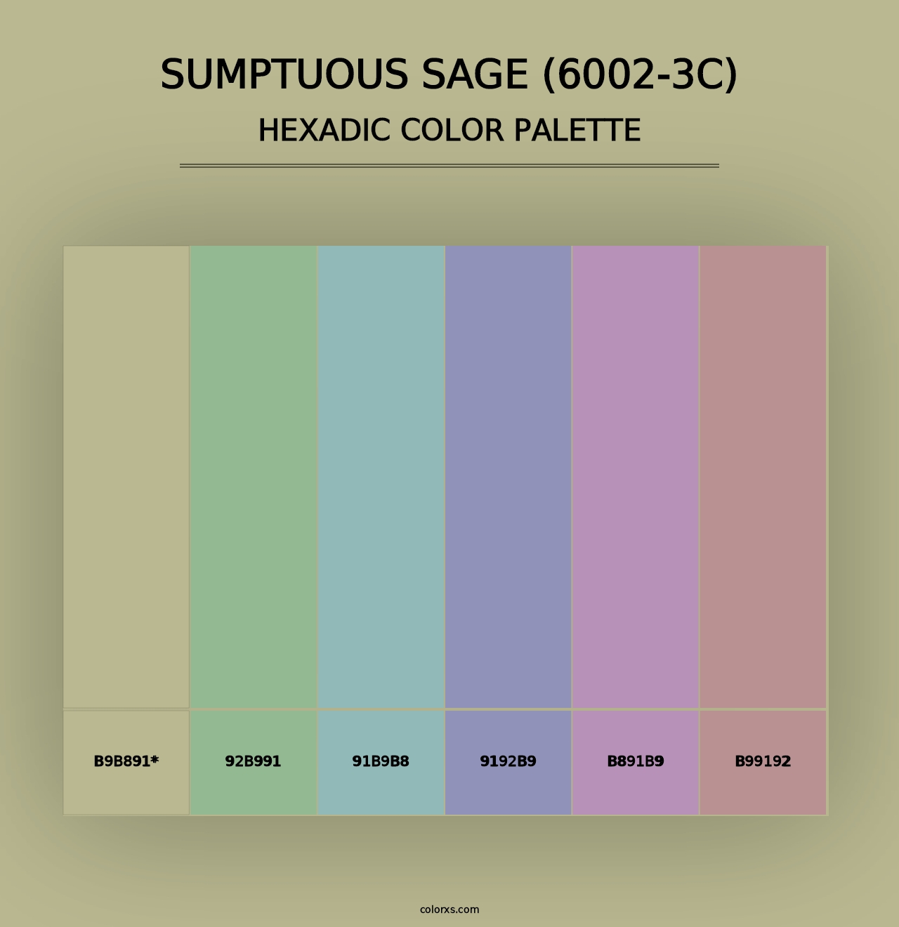 Sumptuous Sage (6002-3C) - Hexadic Color Palette