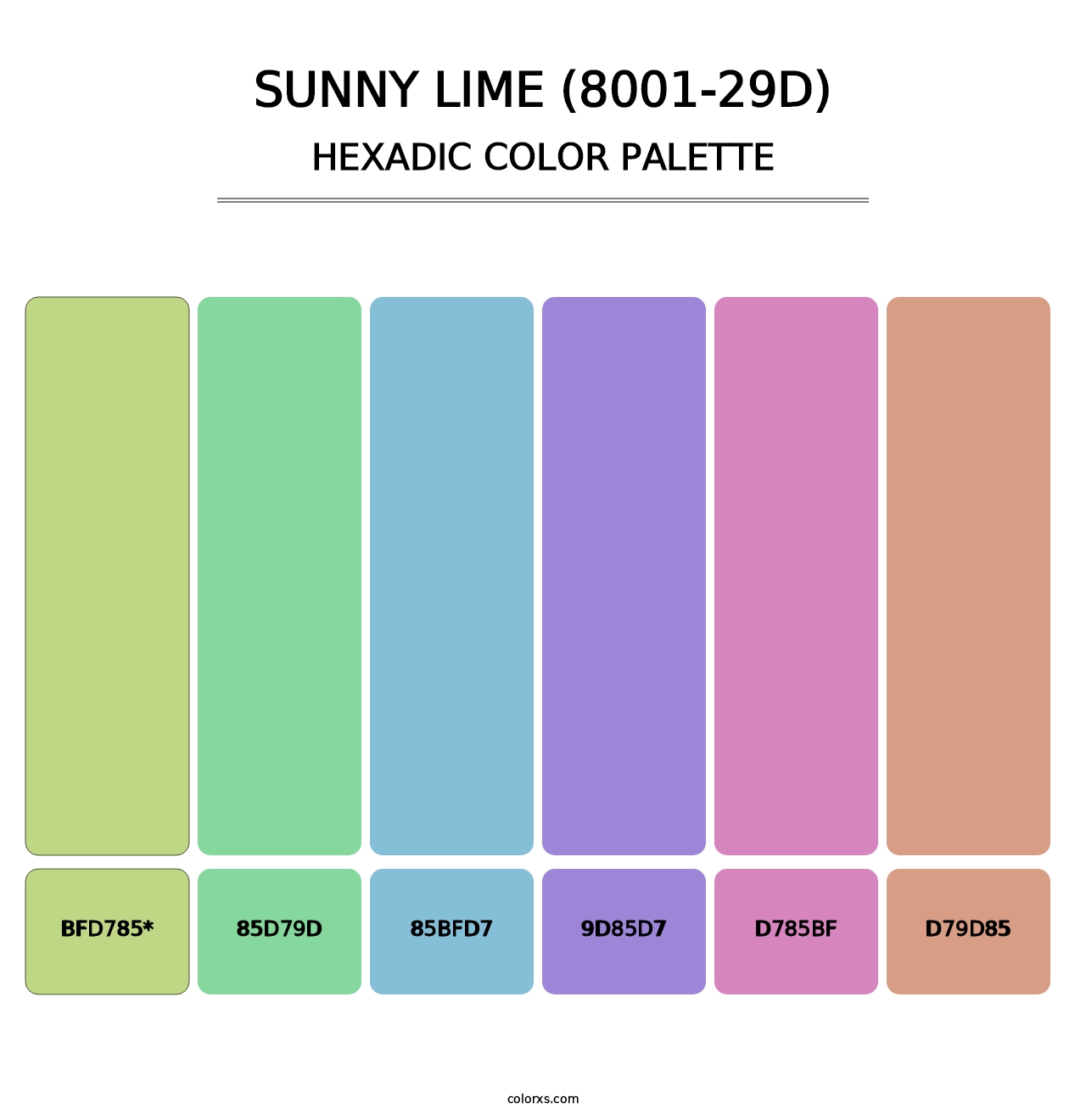 Sunny Lime (8001-29D) - Hexadic Color Palette