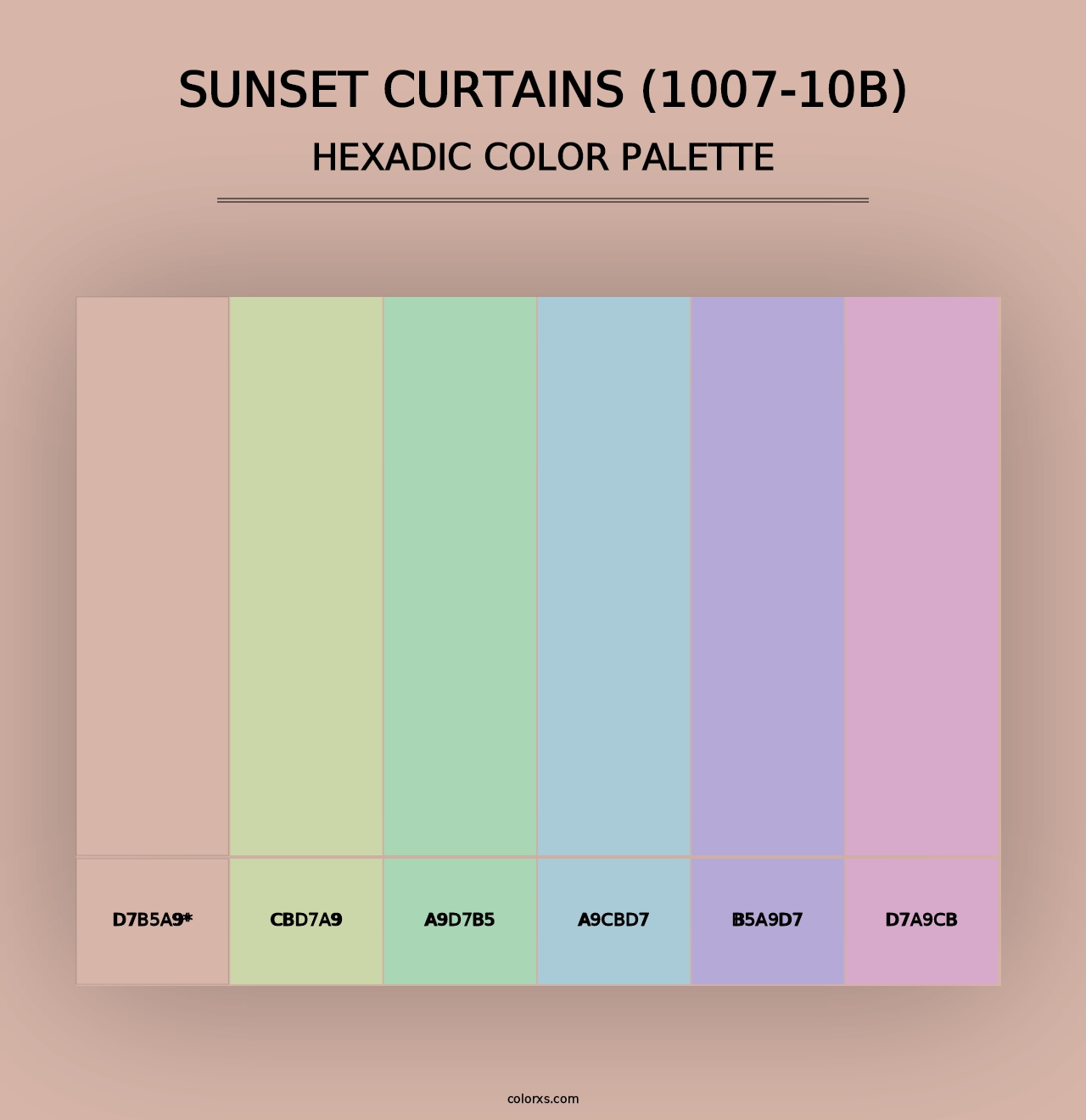 Sunset Curtains (1007-10B) - Hexadic Color Palette