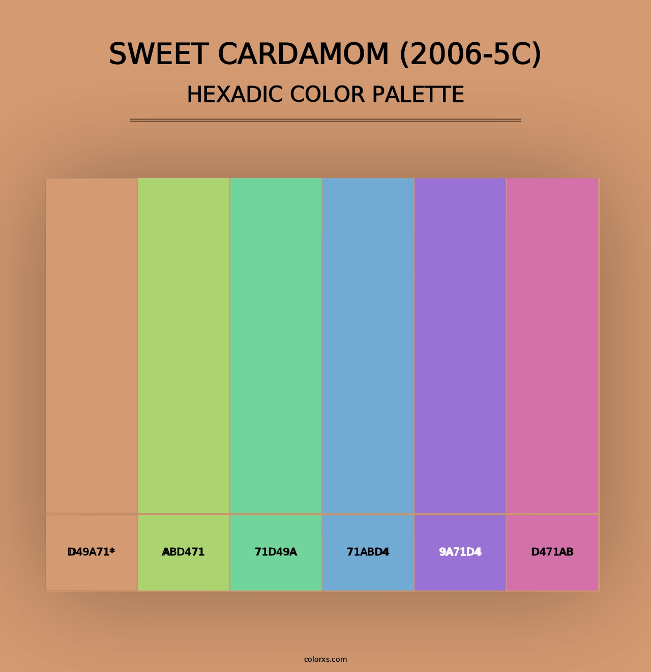 Sweet Cardamom (2006-5C) - Hexadic Color Palette