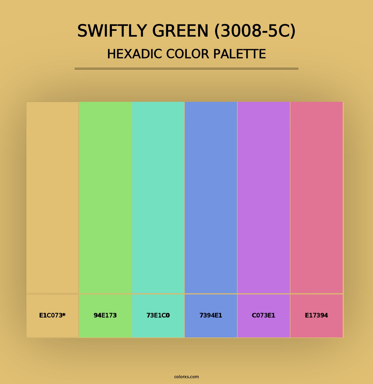 Swiftly Green (3008-5C) - Hexadic Color Palette