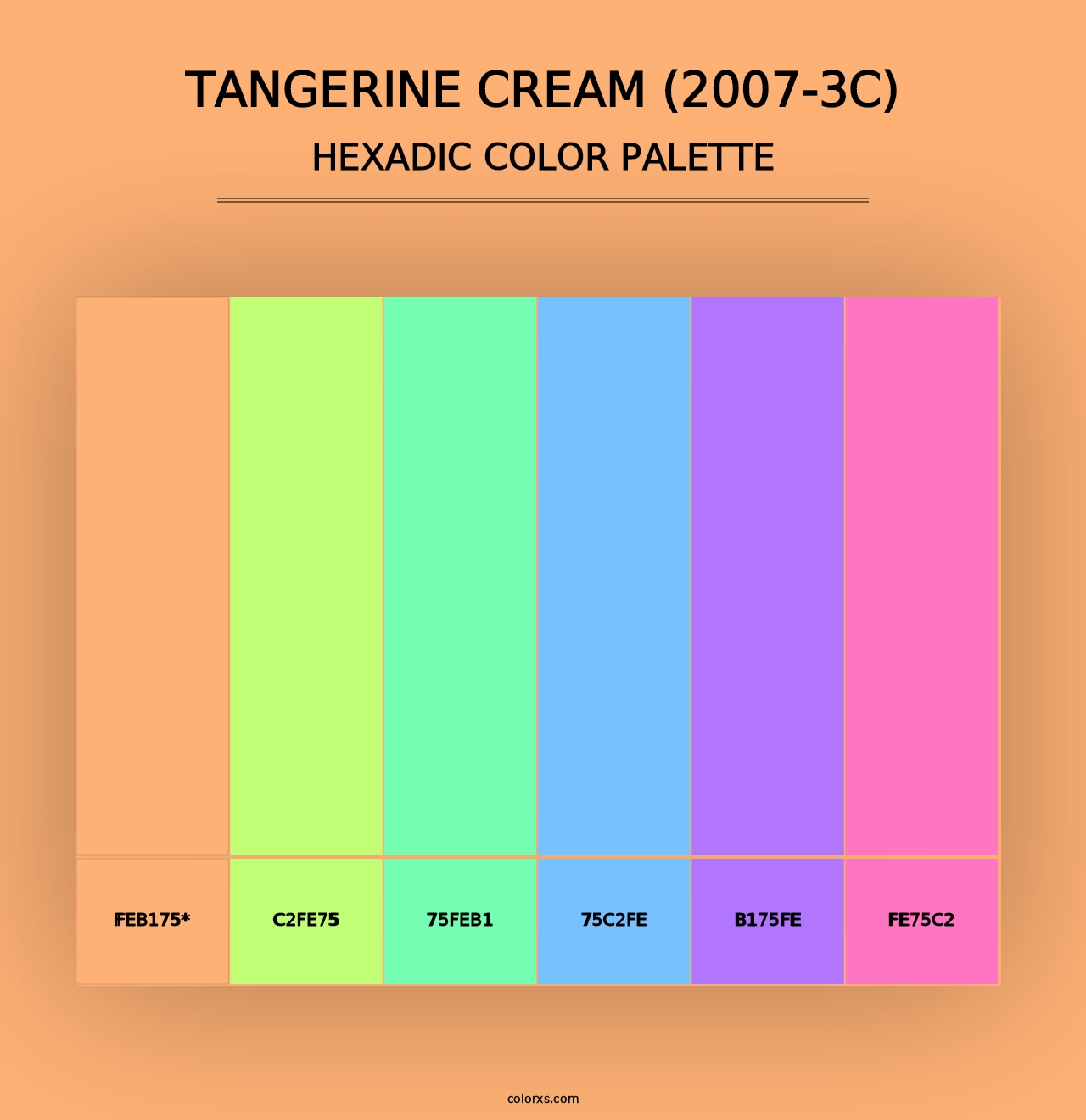 Tangerine Cream (2007-3C) - Hexadic Color Palette