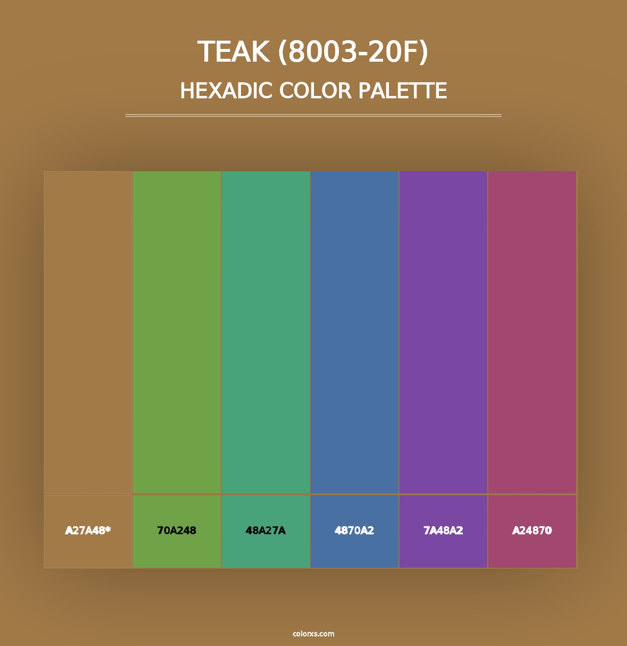 Teak (8003-20F) - Hexadic Color Palette