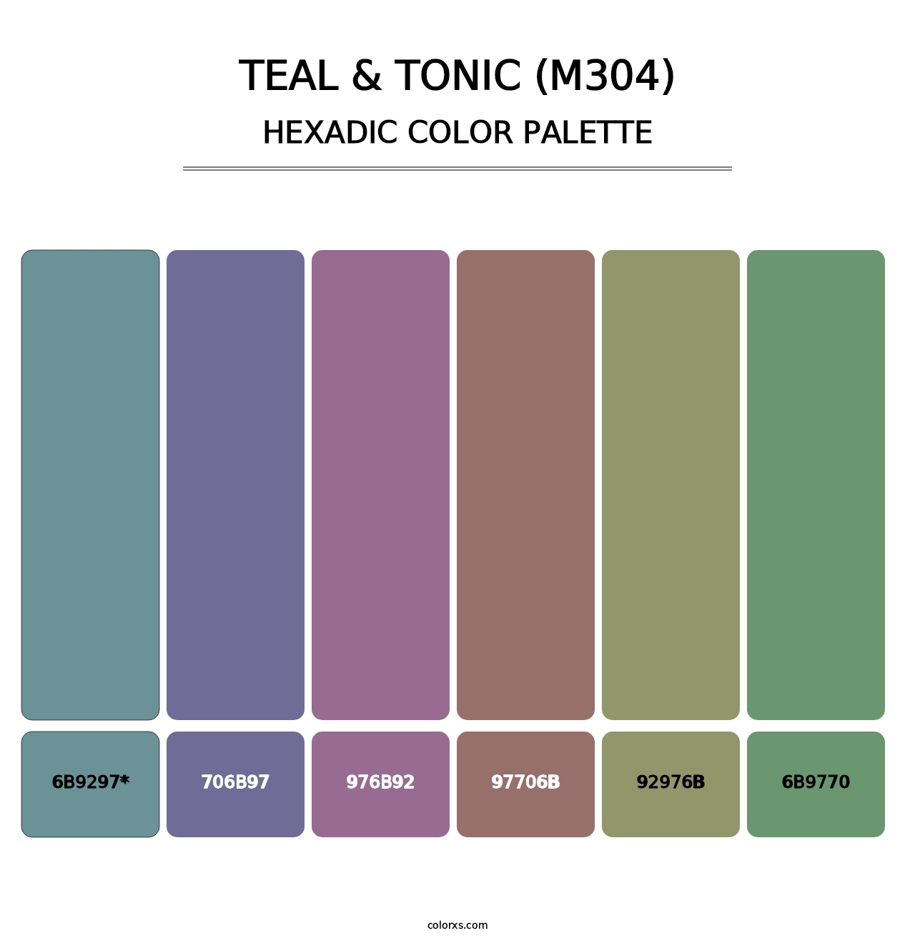 Teal & Tonic (M304) - Hexadic Color Palette