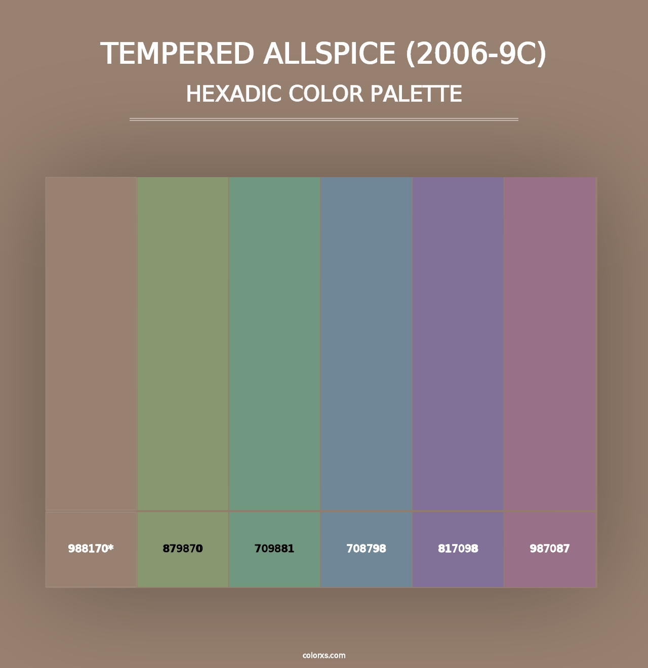 Tempered Allspice (2006-9C) - Hexadic Color Palette