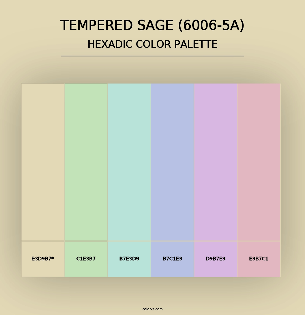 Tempered Sage (6006-5A) - Hexadic Color Palette