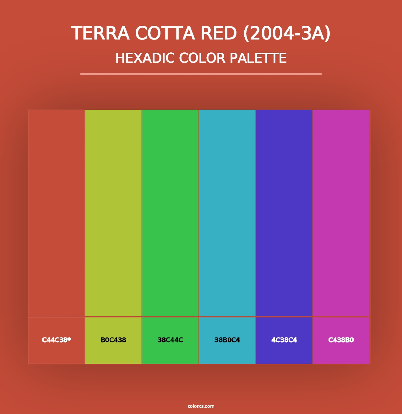 Terra Cotta Red (2004-3A) - Hexadic Color Palette