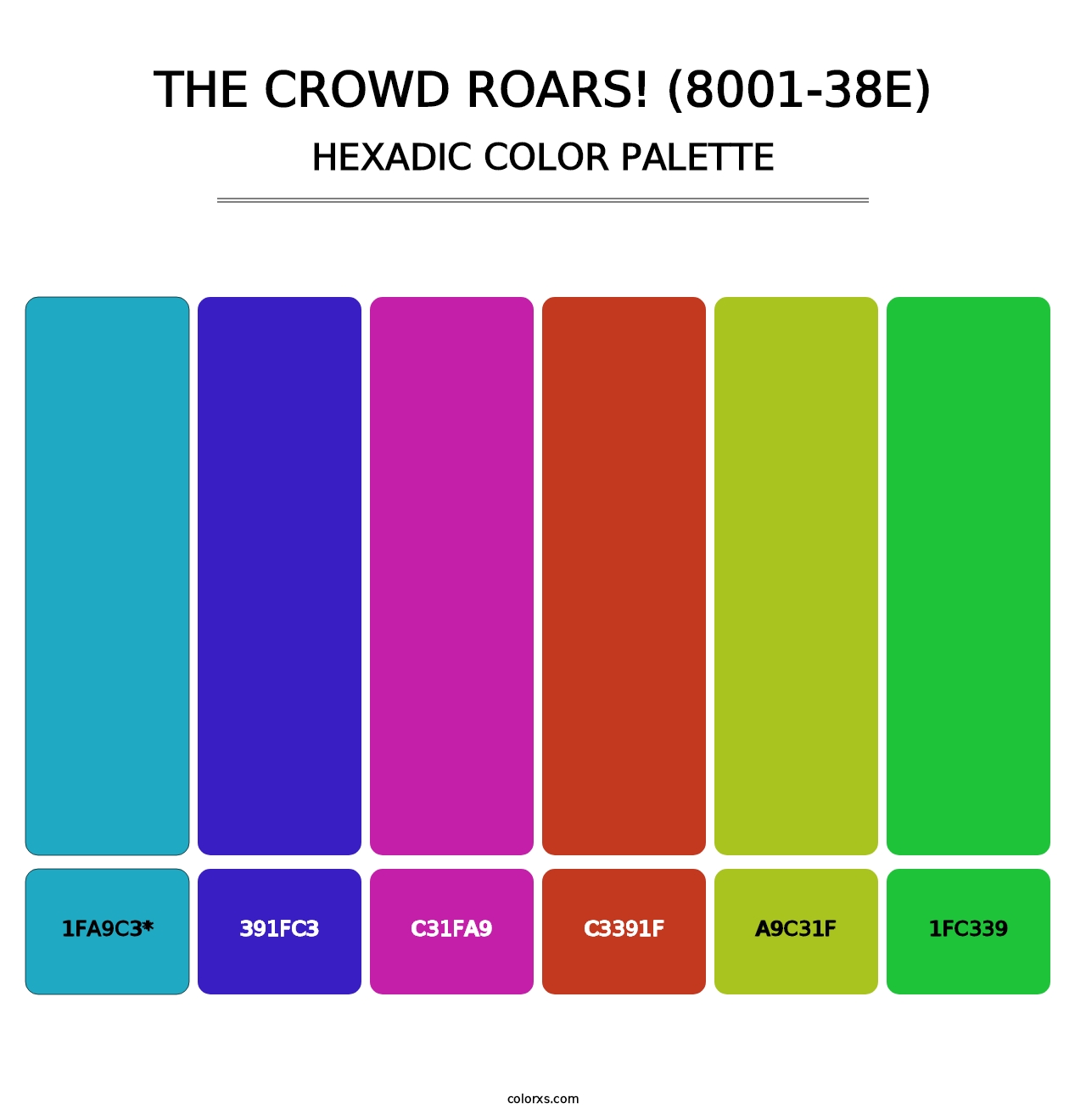 The Crowd Roars! (8001-38E) - Hexadic Color Palette