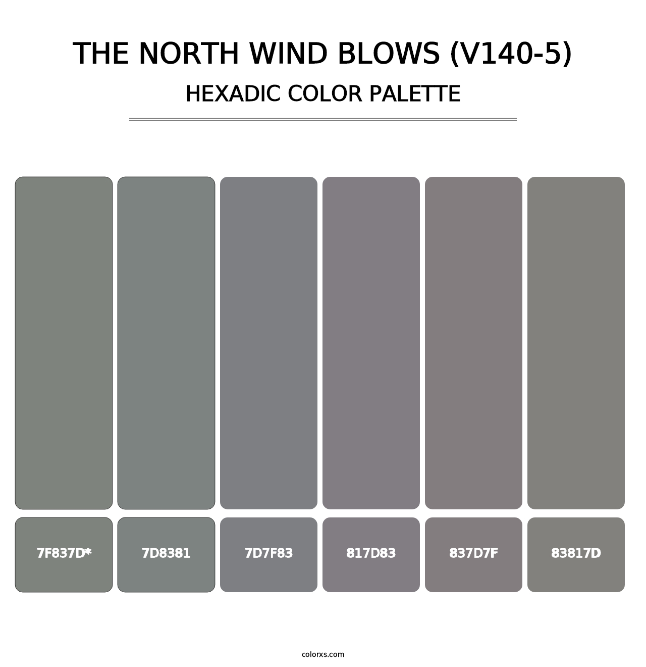 The North Wind Blows (V140-5) - Hexadic Color Palette