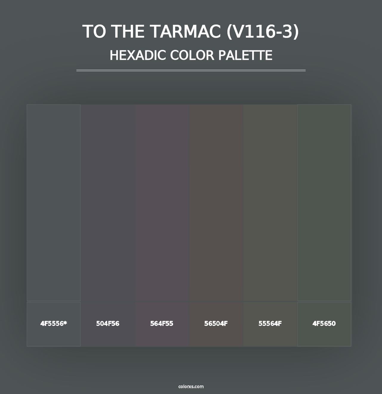 To the Tarmac (V116-3) - Hexadic Color Palette