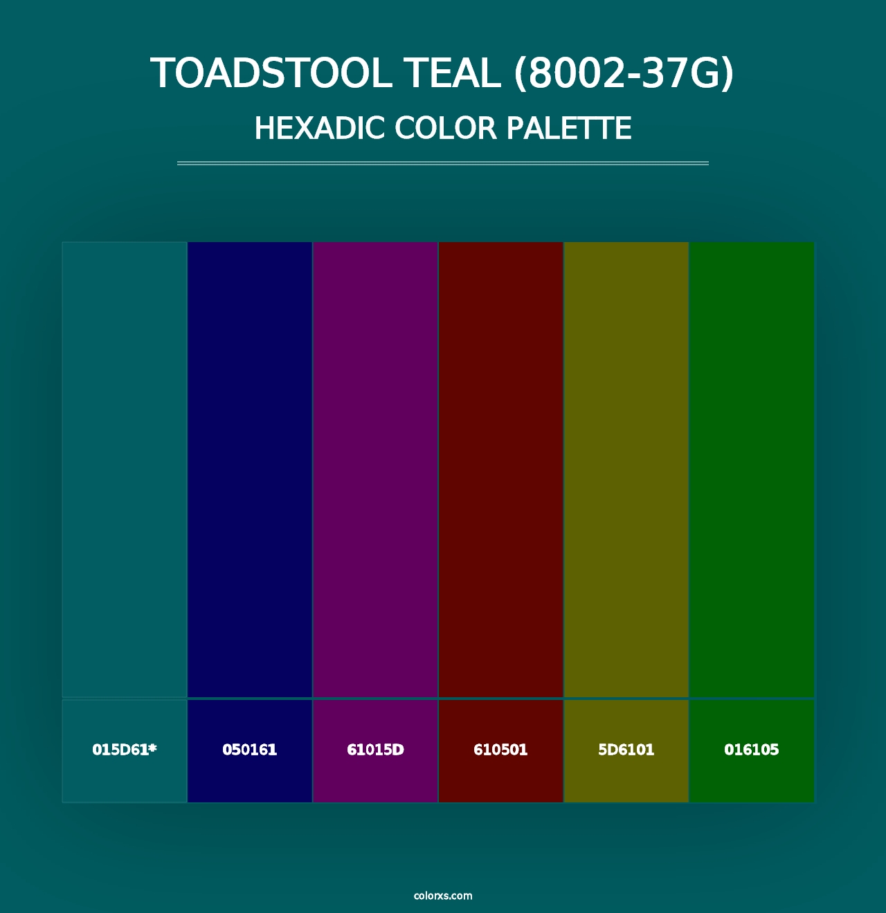 Toadstool Teal (8002-37G) - Hexadic Color Palette