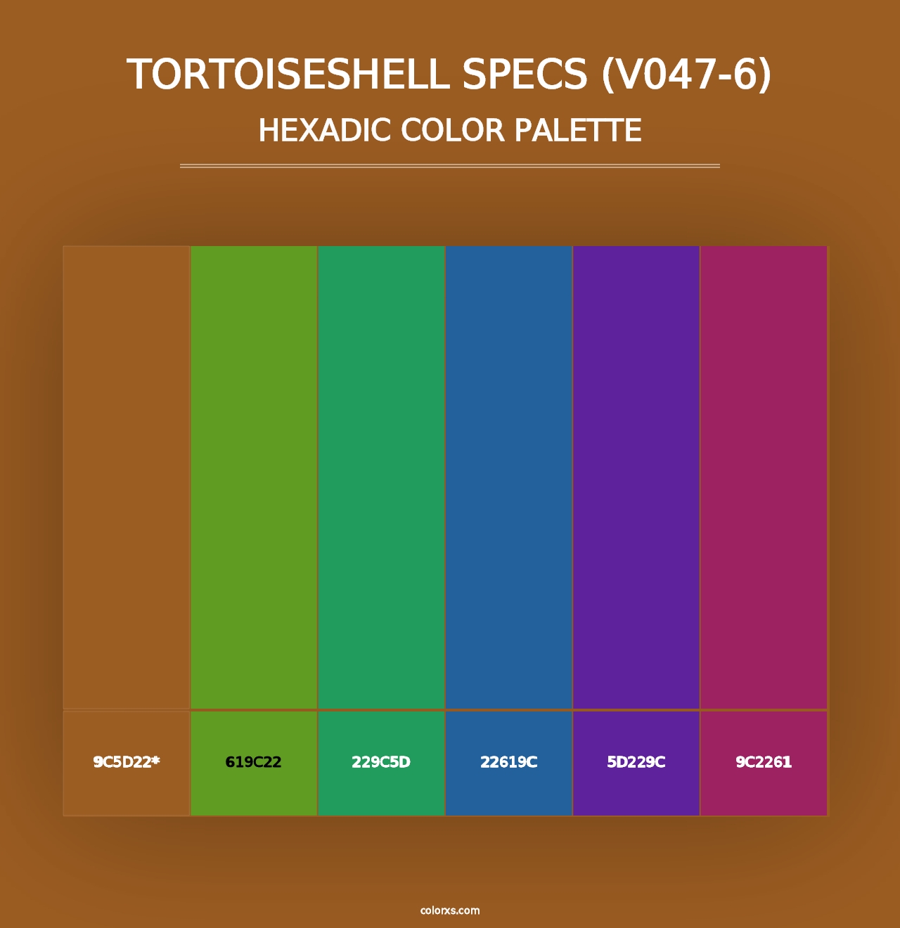 Tortoiseshell Specs (V047-6) - Hexadic Color Palette