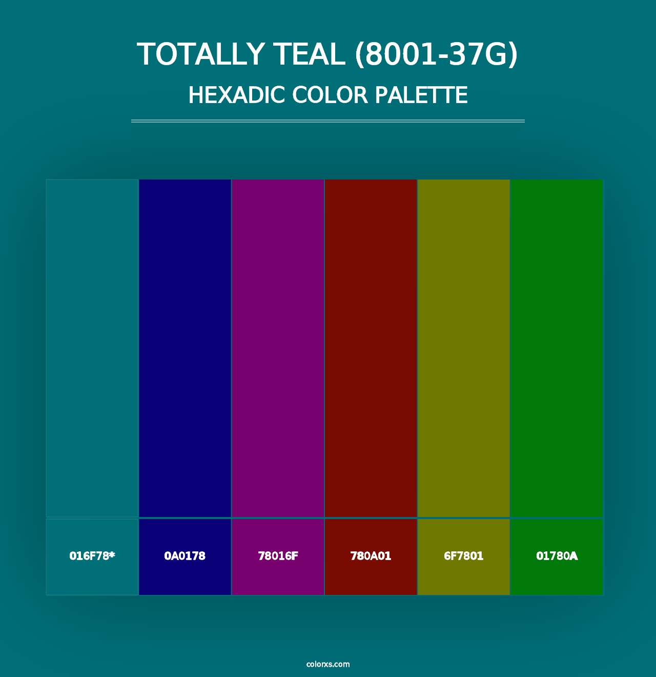 Totally Teal (8001-37G) - Hexadic Color Palette