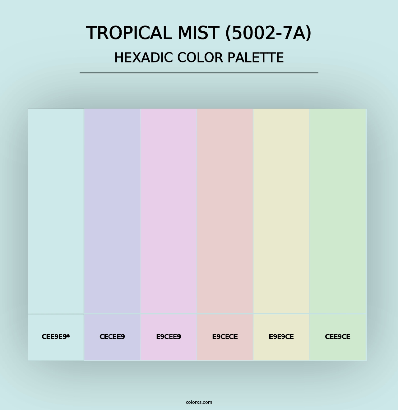 Tropical Mist (5002-7A) - Hexadic Color Palette