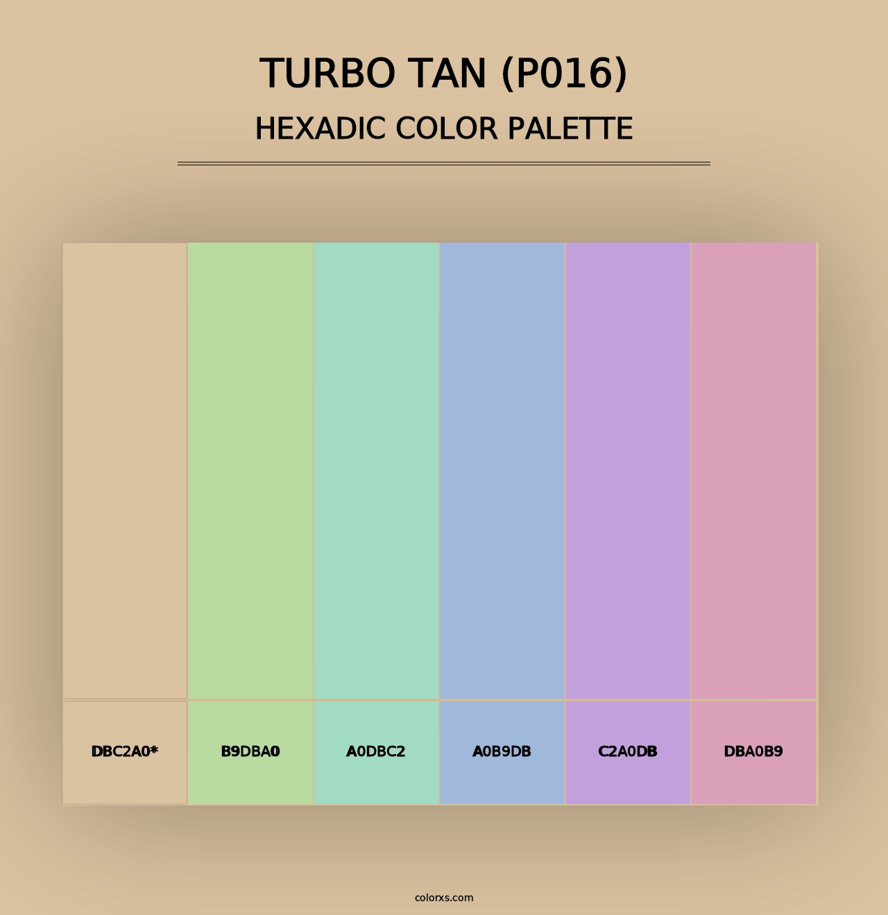 Turbo Tan (P016) - Hexadic Color Palette