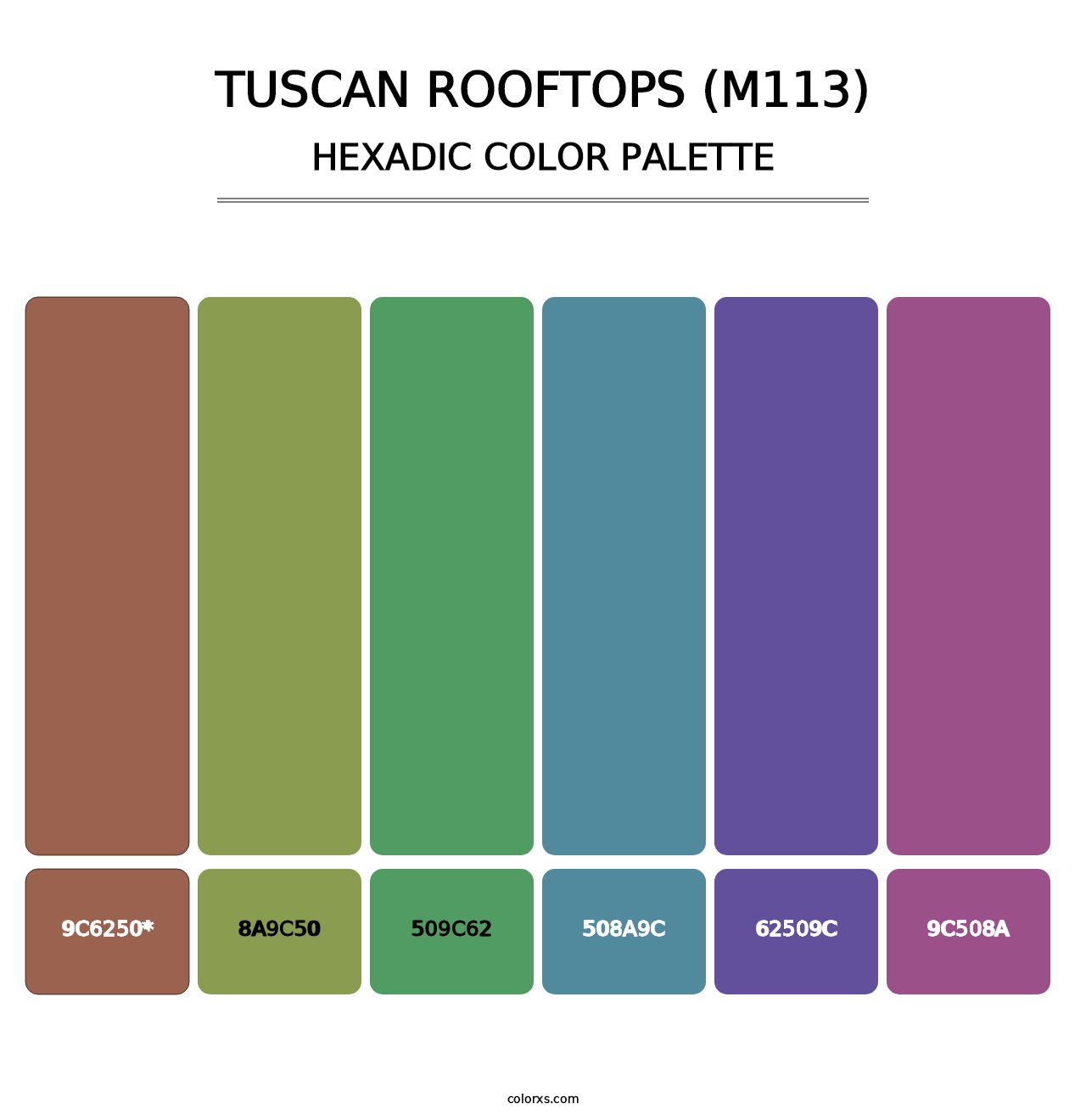 Tuscan Rooftops (M113) - Hexadic Color Palette