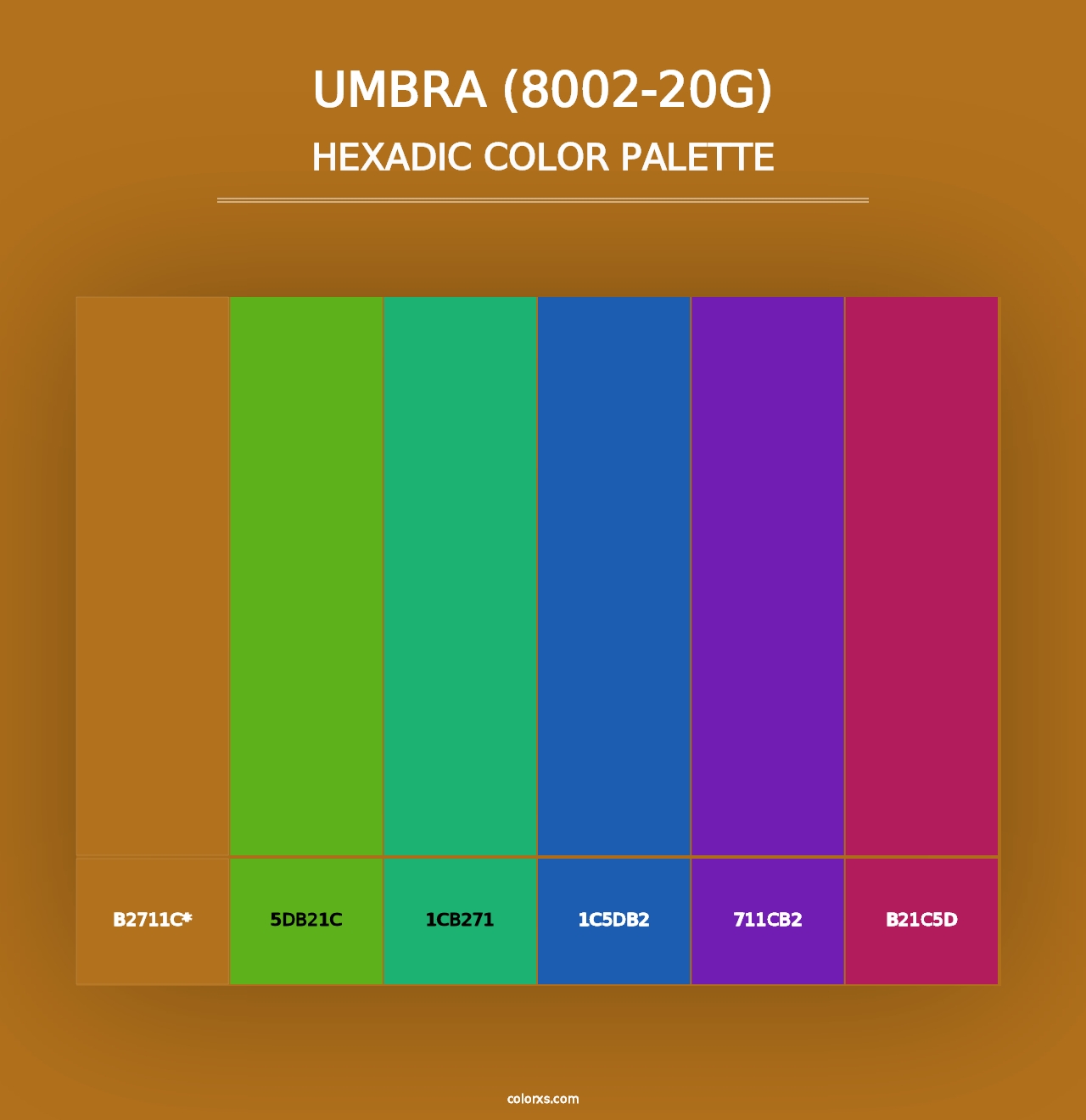 Umbra (8002-20G) - Hexadic Color Palette