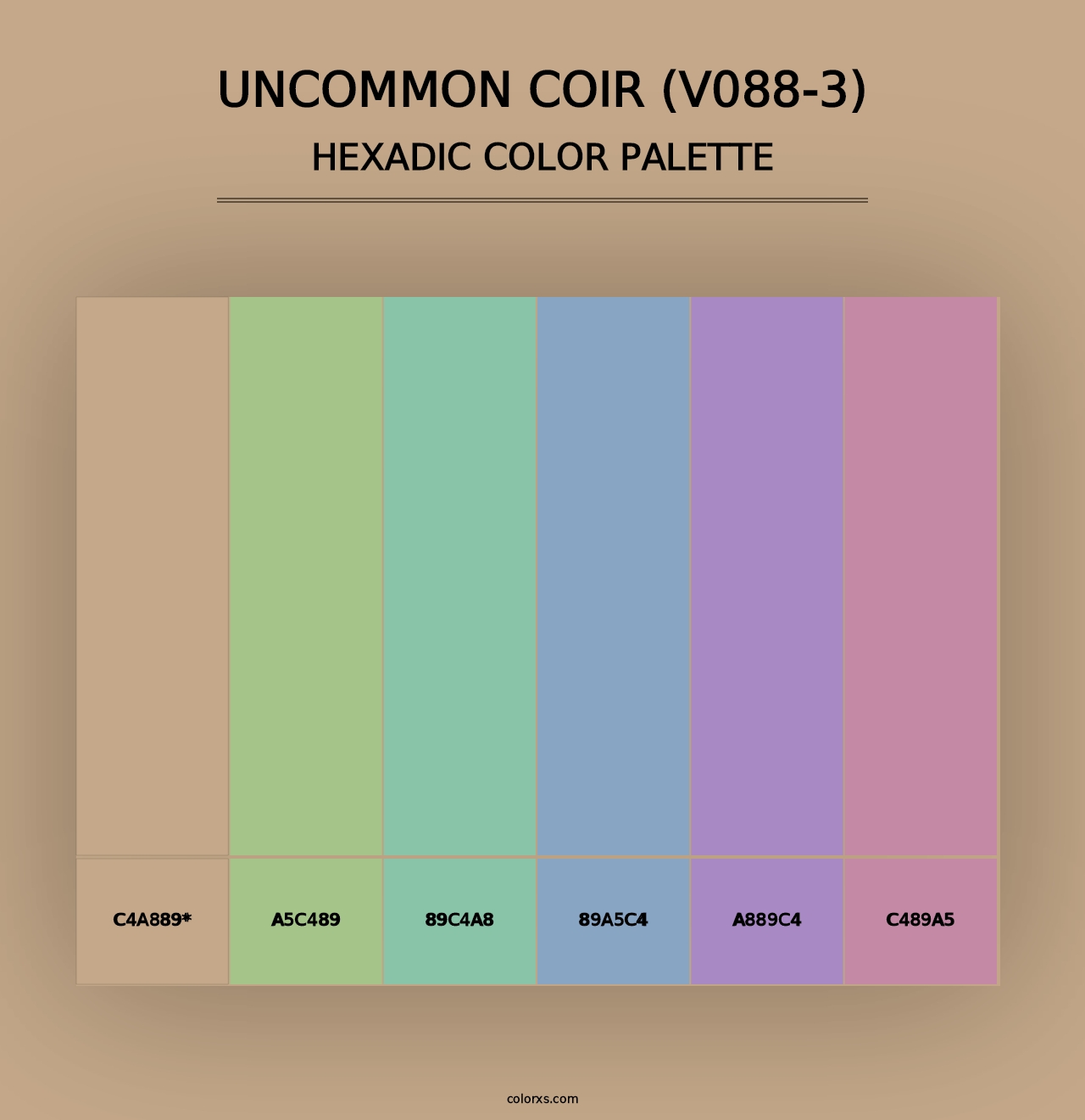 Uncommon Coir (V088-3) - Hexadic Color Palette