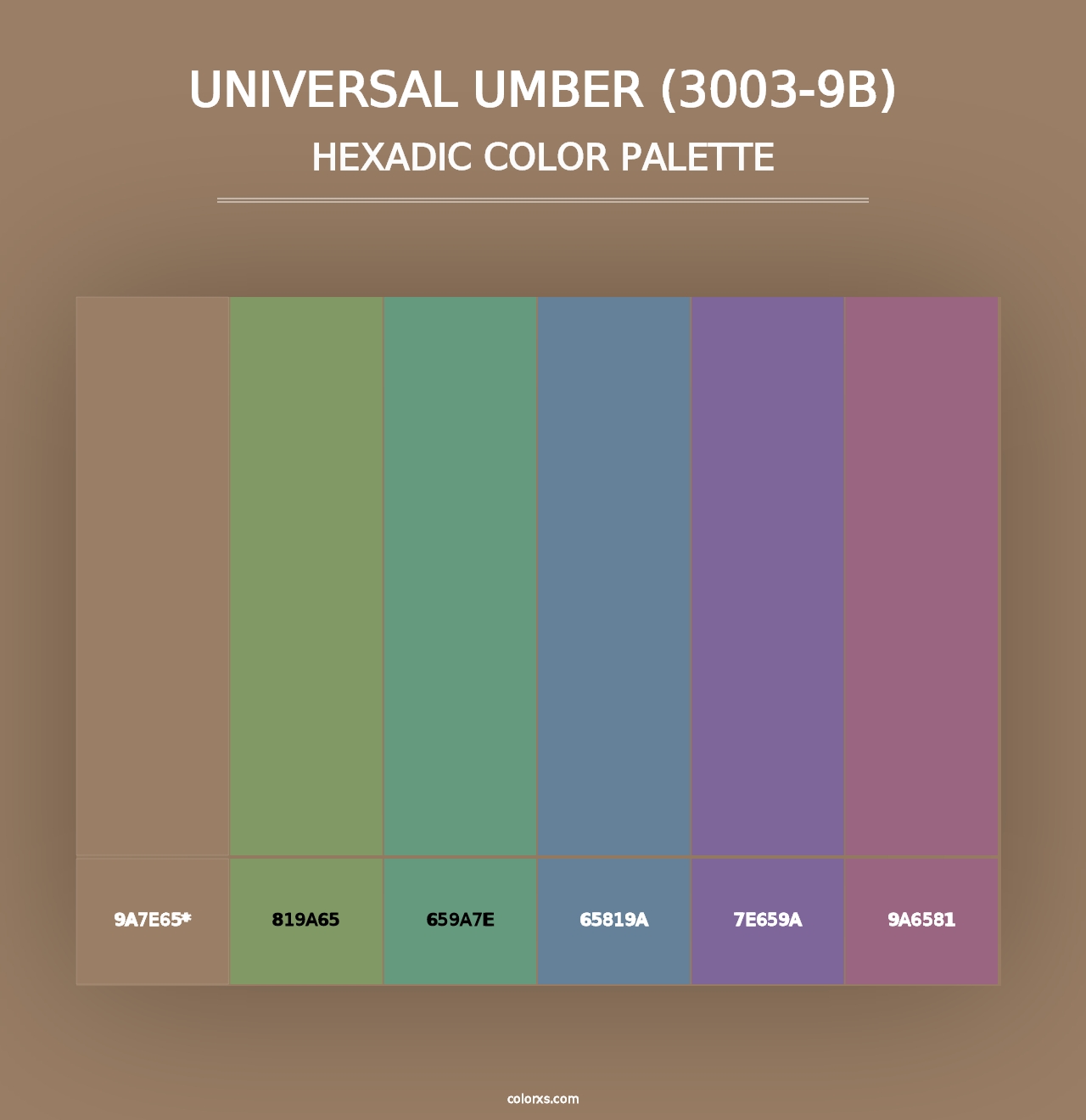 Universal Umber (3003-9B) - Hexadic Color Palette