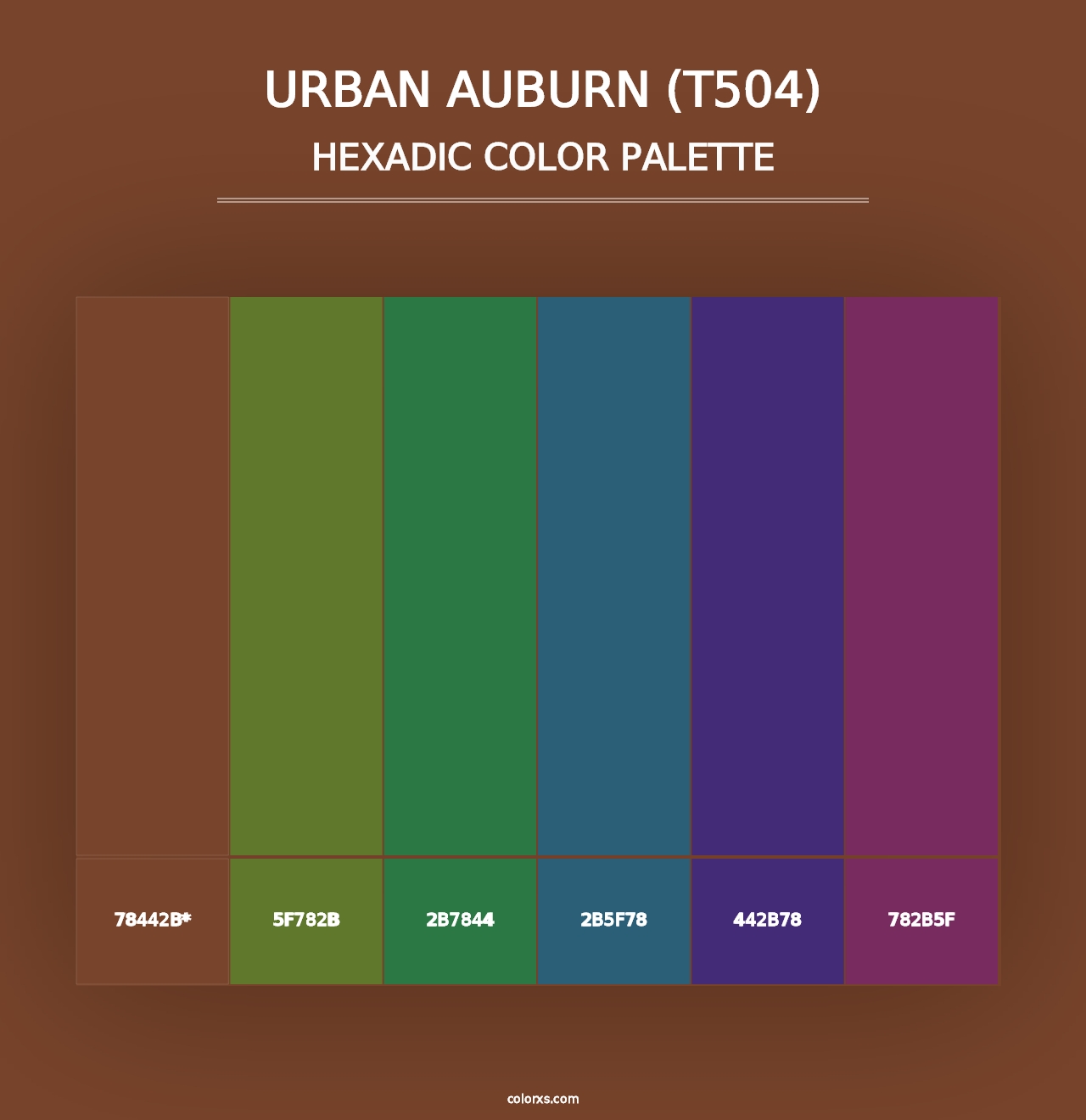 Urban Auburn (T504) - Hexadic Color Palette