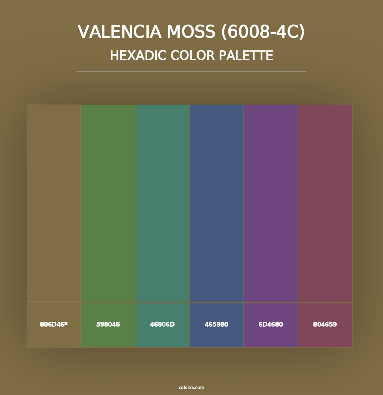 Valencia Moss (6008-4C) - Hexadic Color Palette