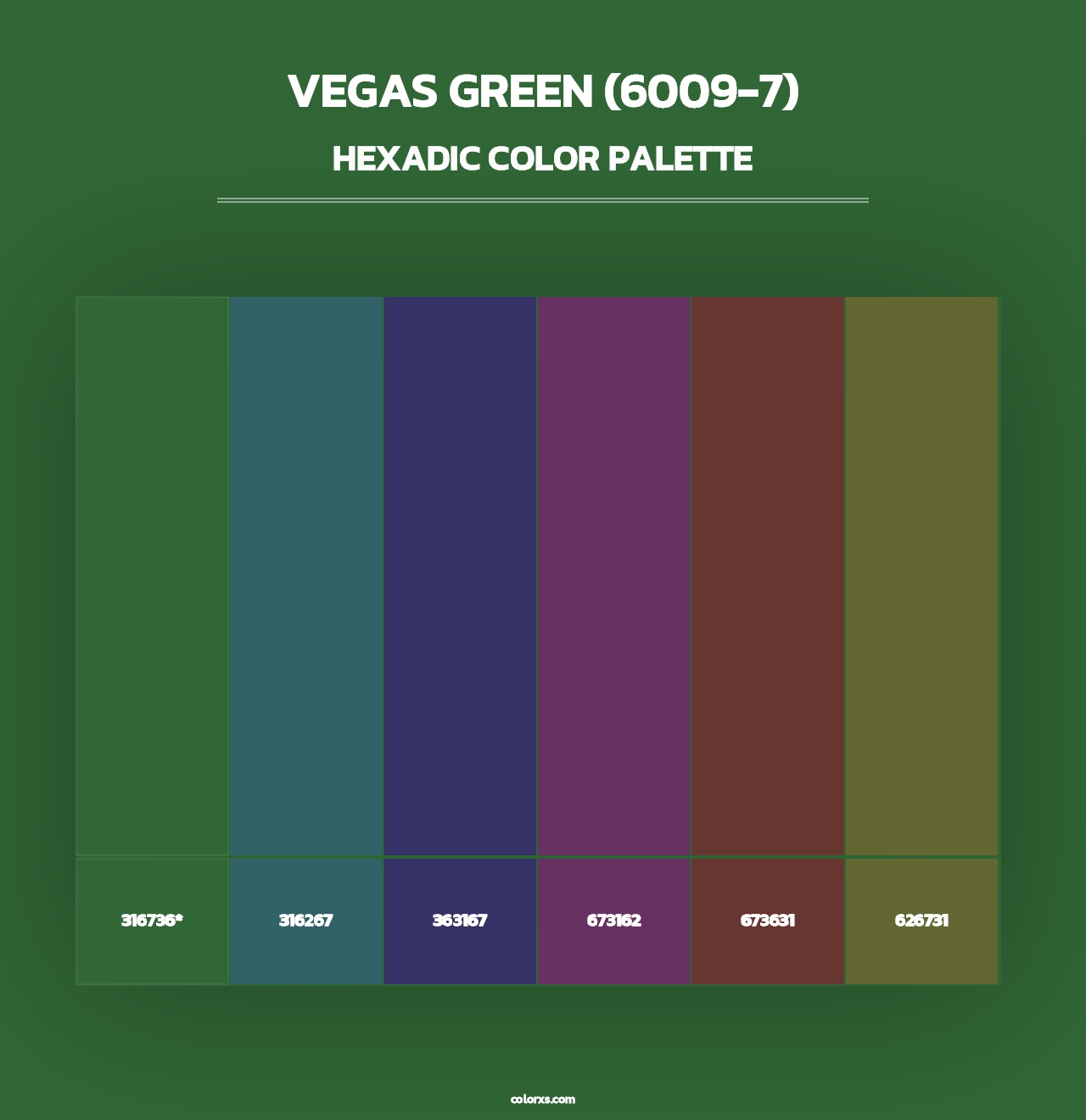 Vegas Green (6009-7) - Hexadic Color Palette