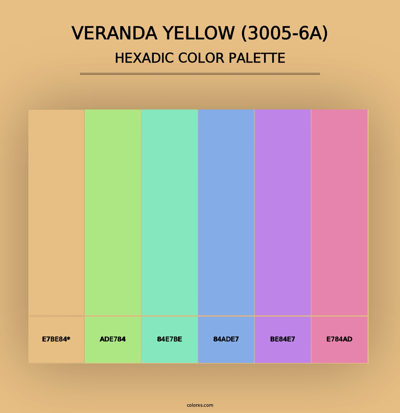 Veranda Yellow (3005-6A) - Hexadic Color Palette