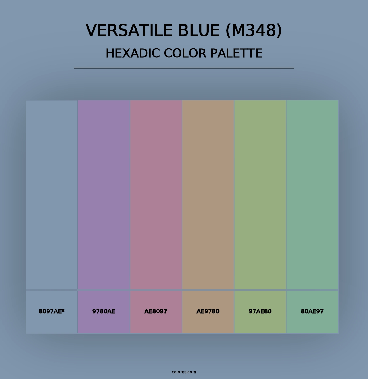 Versatile Blue (M348) - Hexadic Color Palette