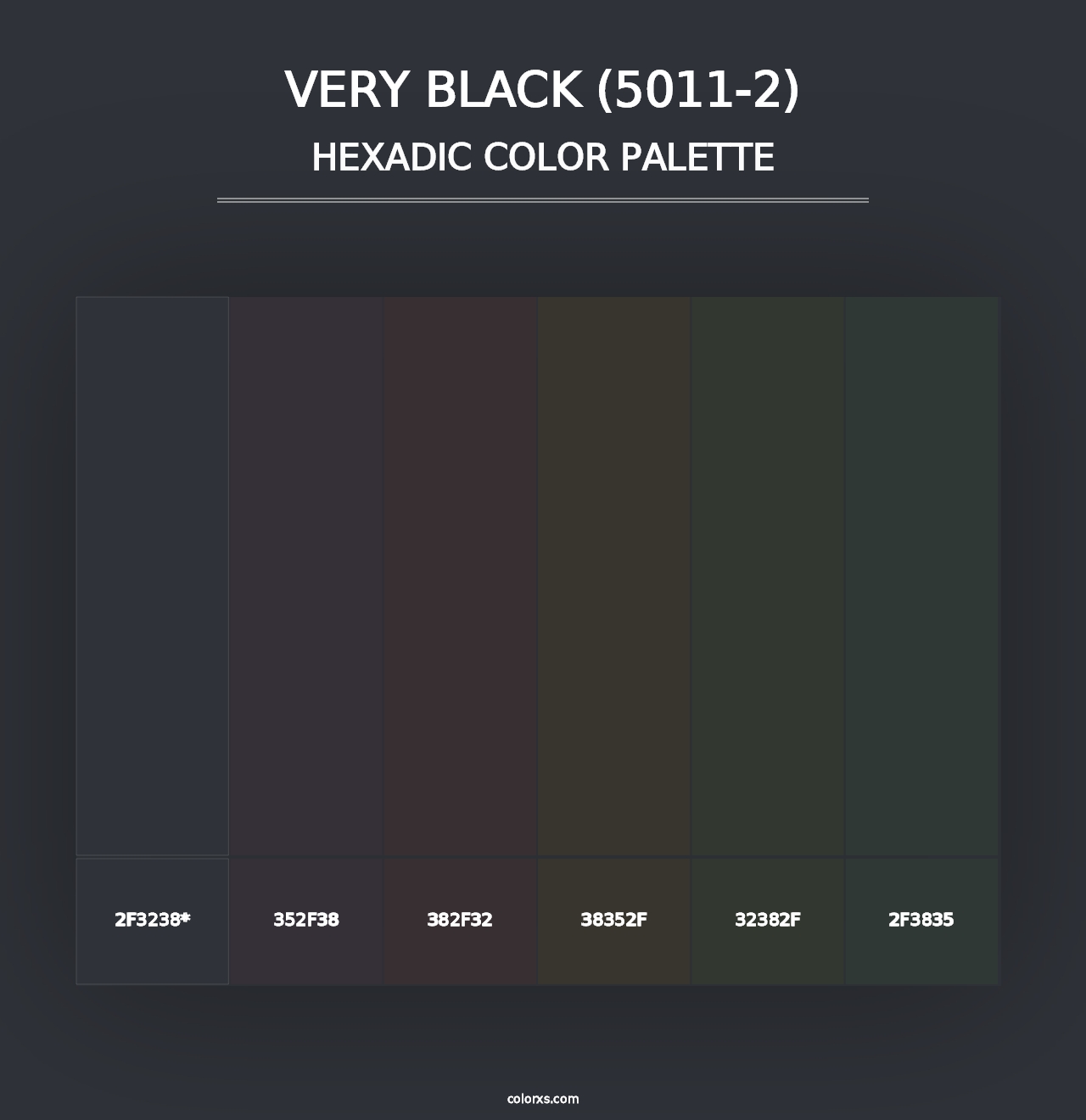 Very Black (5011-2) - Hexadic Color Palette