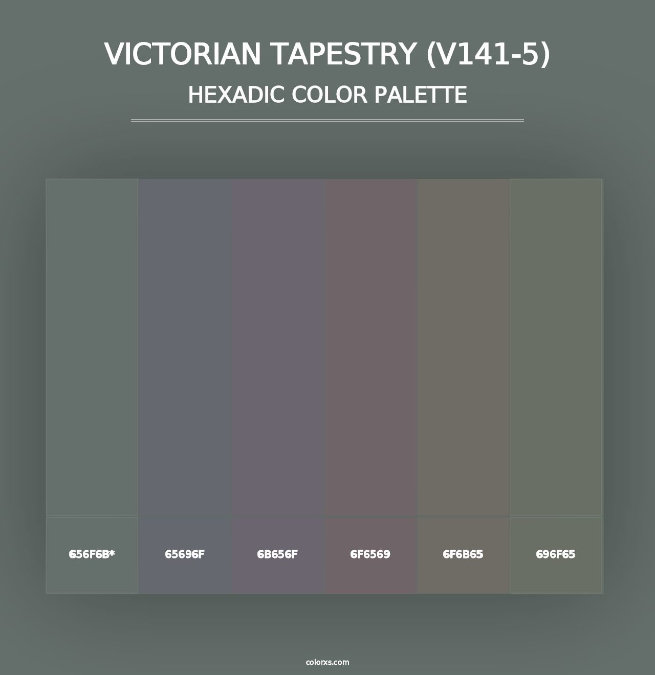 Victorian Tapestry (V141-5) - Hexadic Color Palette