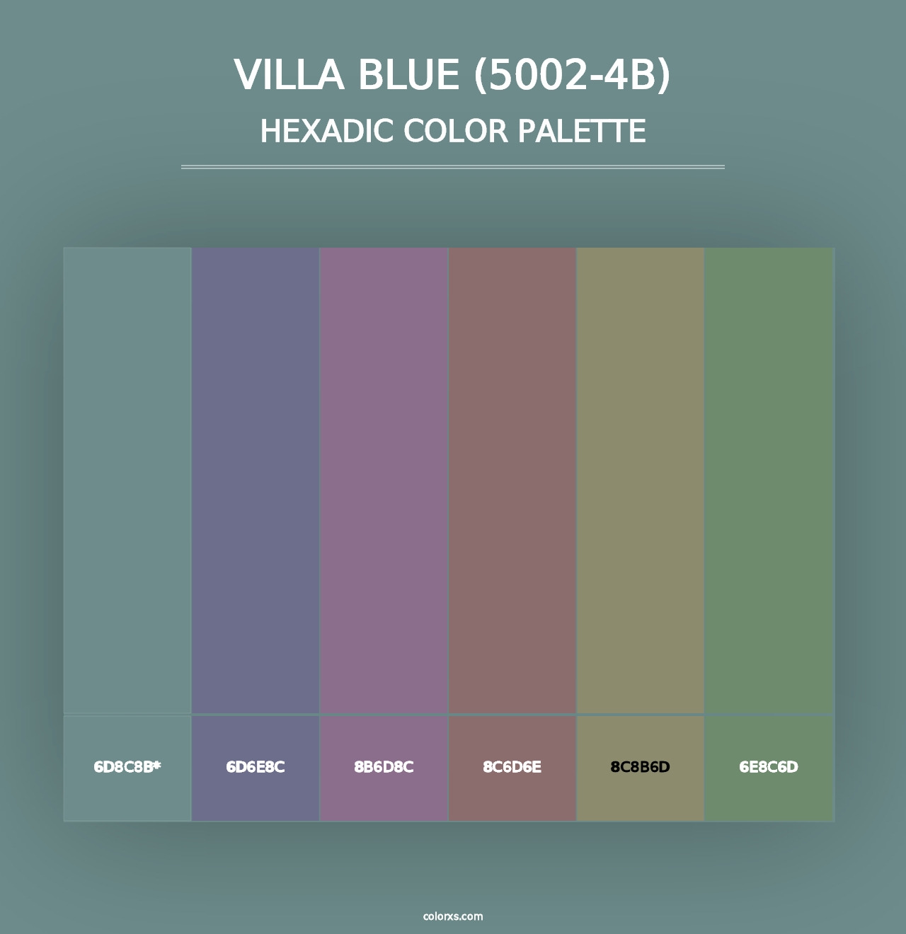 Villa Blue (5002-4B) - Hexadic Color Palette