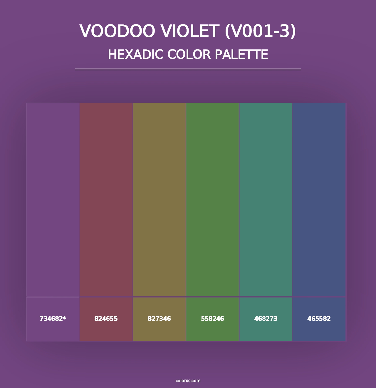 Voodoo Violet (V001-3) - Hexadic Color Palette