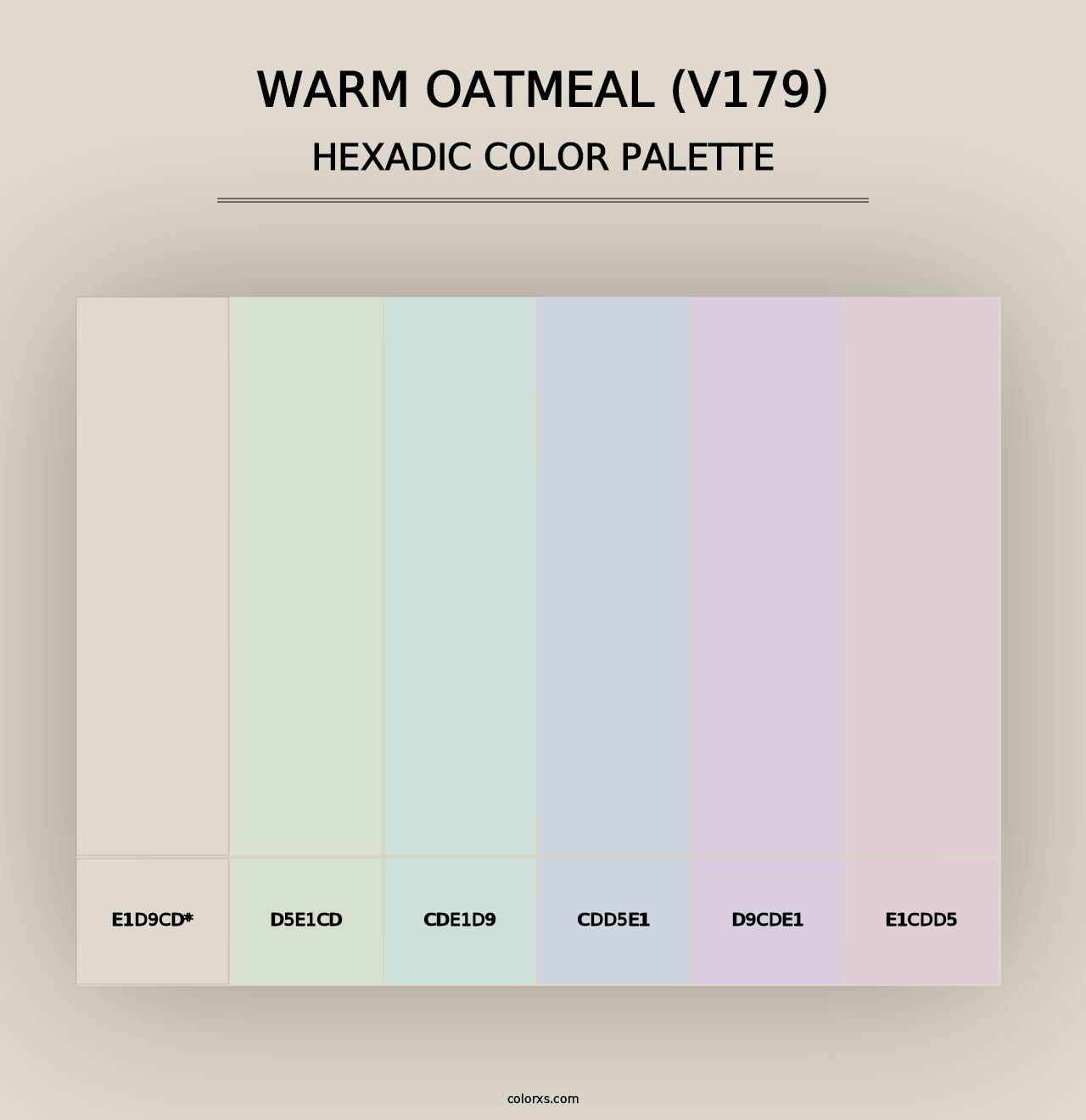 Warm Oatmeal (V179) - Hexadic Color Palette