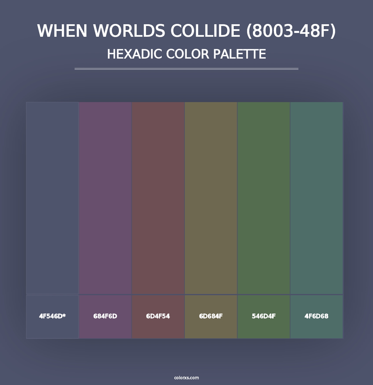 When Worlds Collide (8003-48F) - Hexadic Color Palette