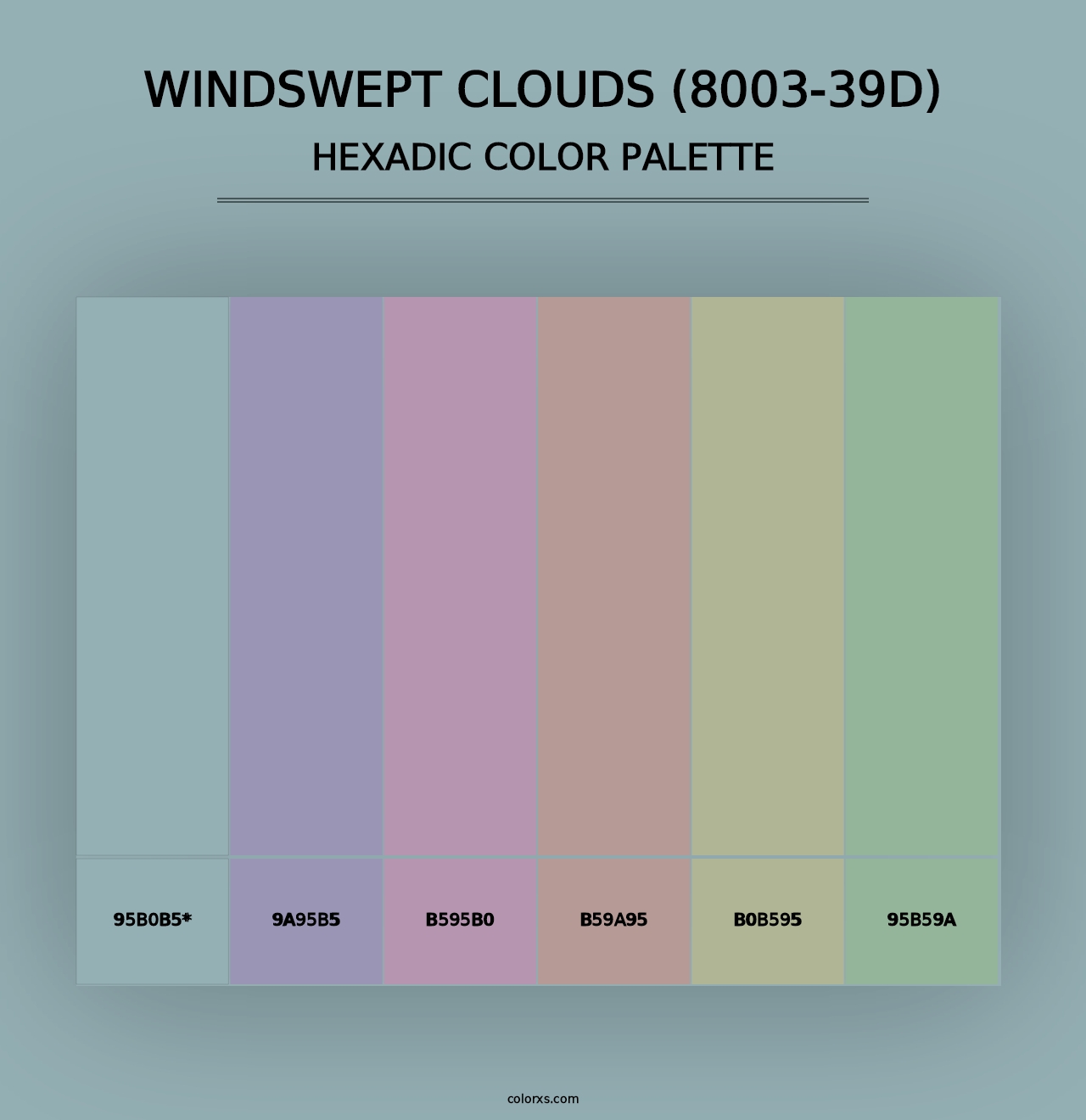 Windswept Clouds (8003-39D) - Hexadic Color Palette