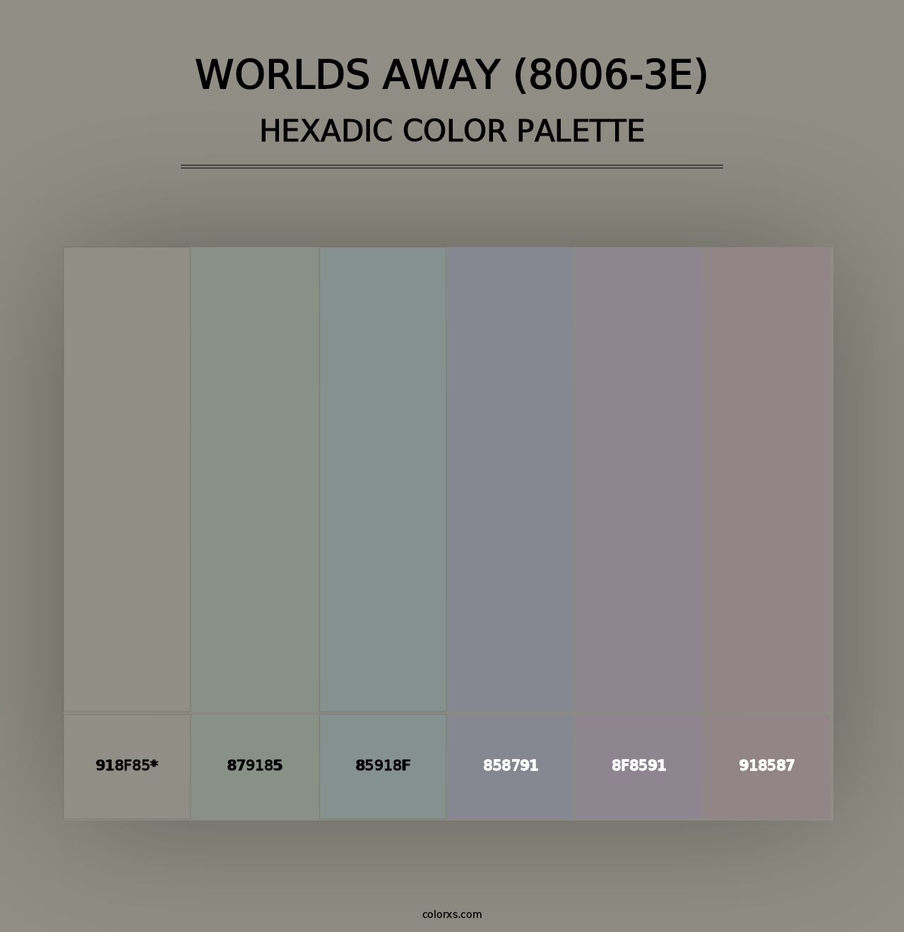 Worlds Away (8006-3E) - Hexadic Color Palette