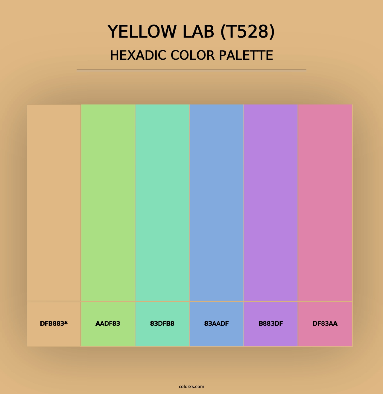 Yellow Lab (T528) - Hexadic Color Palette