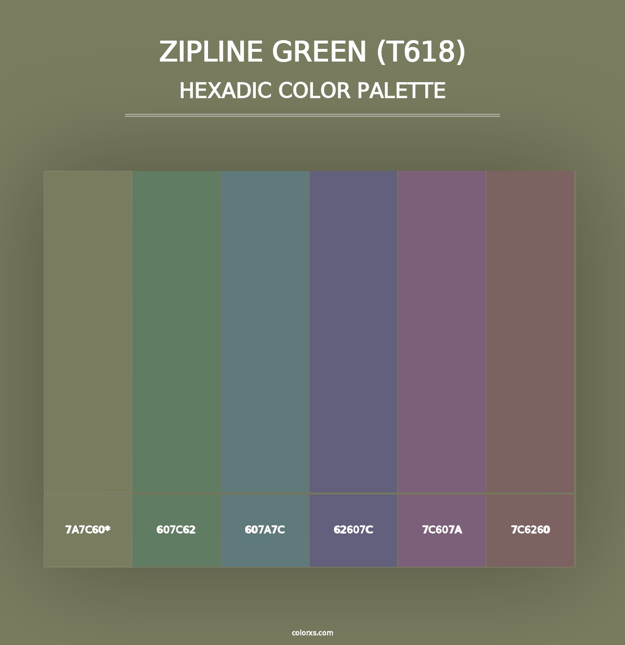 Zipline Green (T618) - Hexadic Color Palette