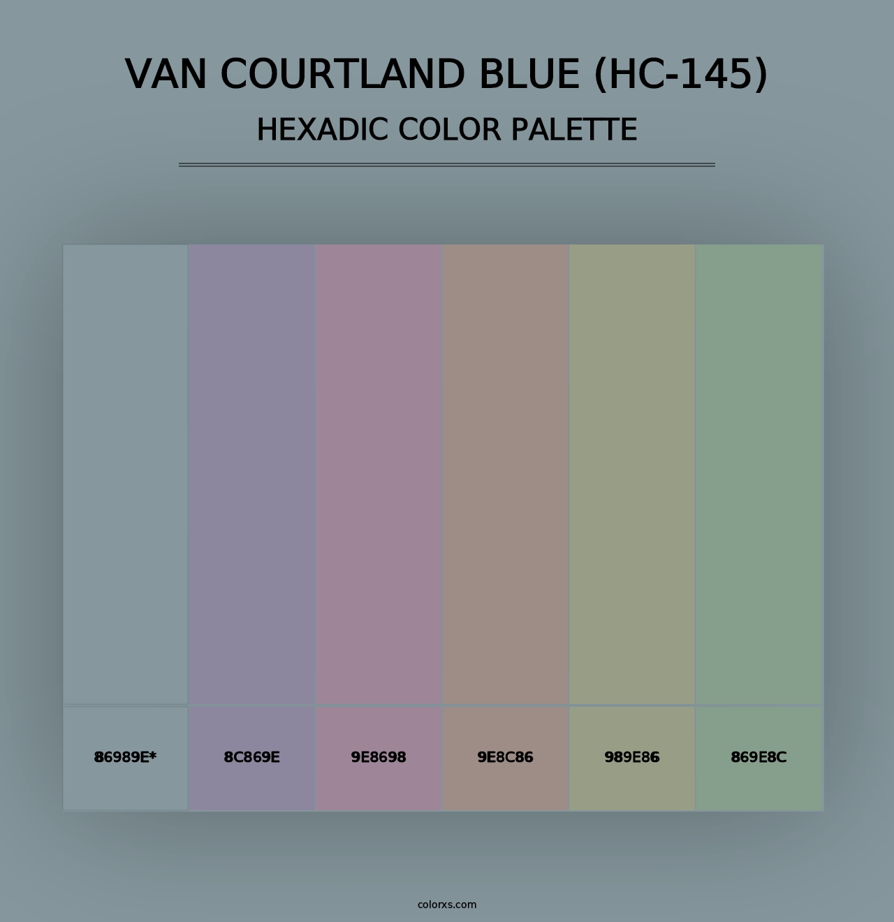 Van Courtland Blue (HC-145) - Hexadic Color Palette