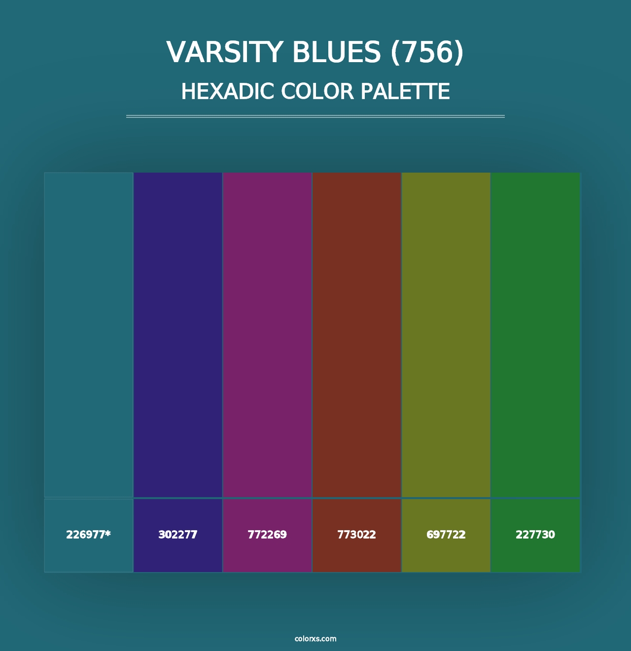 Varsity Blues (756) - Hexadic Color Palette