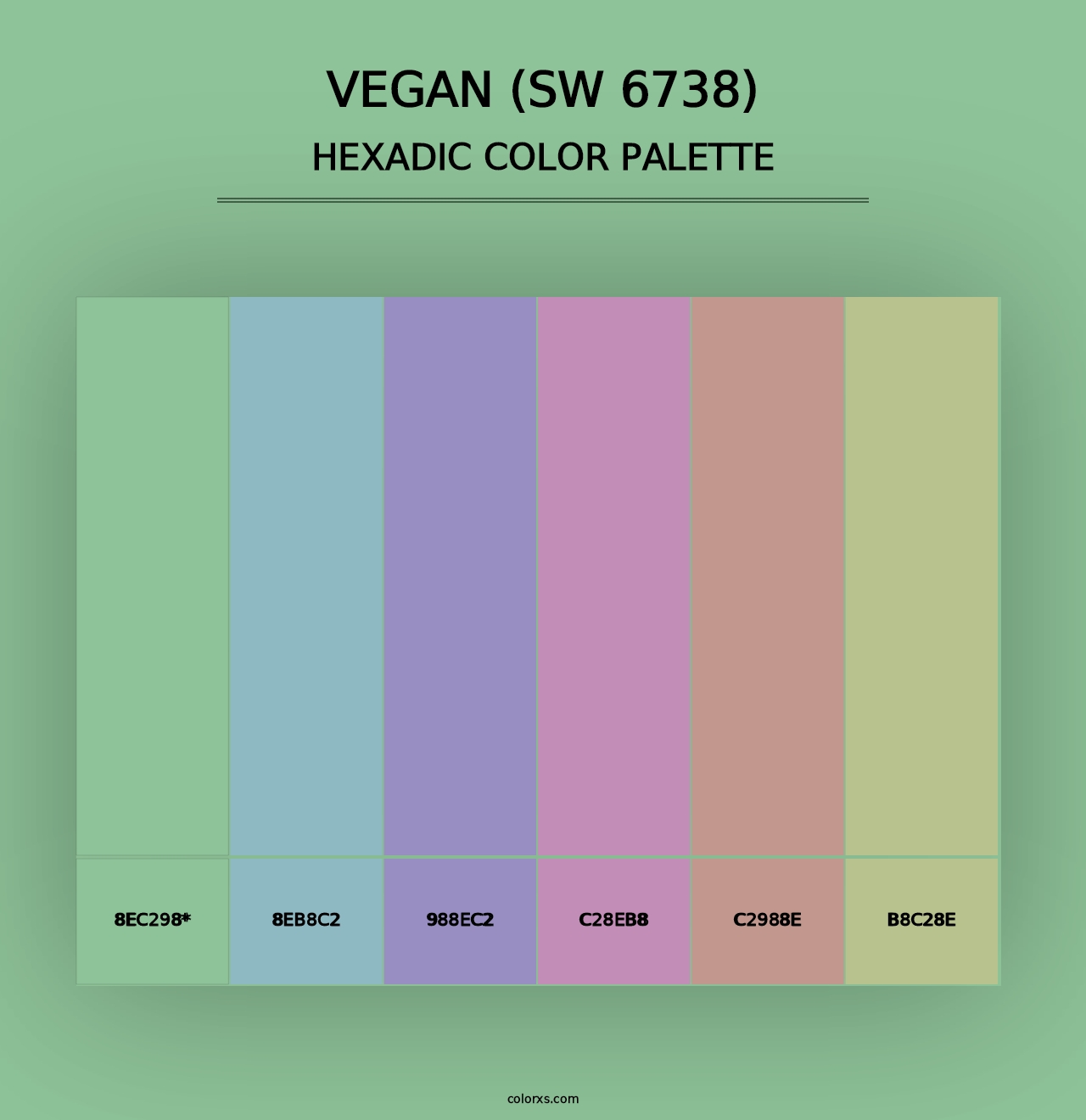 Vegan (SW 6738) - Hexadic Color Palette