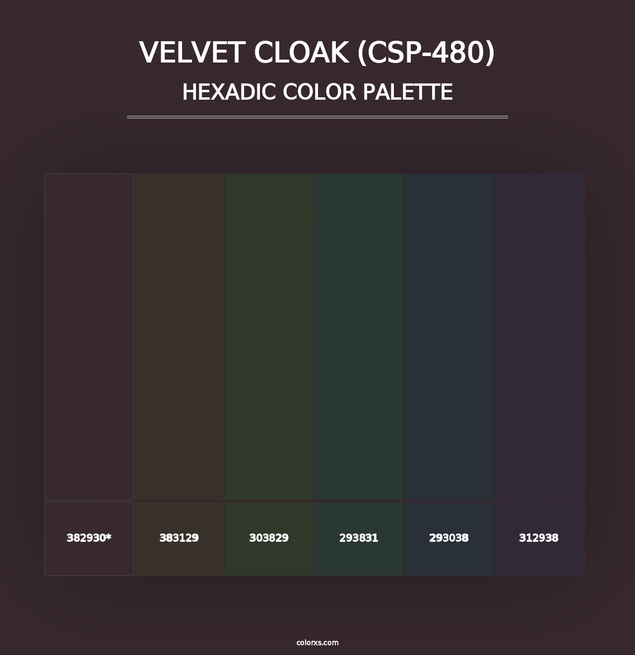 Velvet Cloak (CSP-480) - Hexadic Color Palette