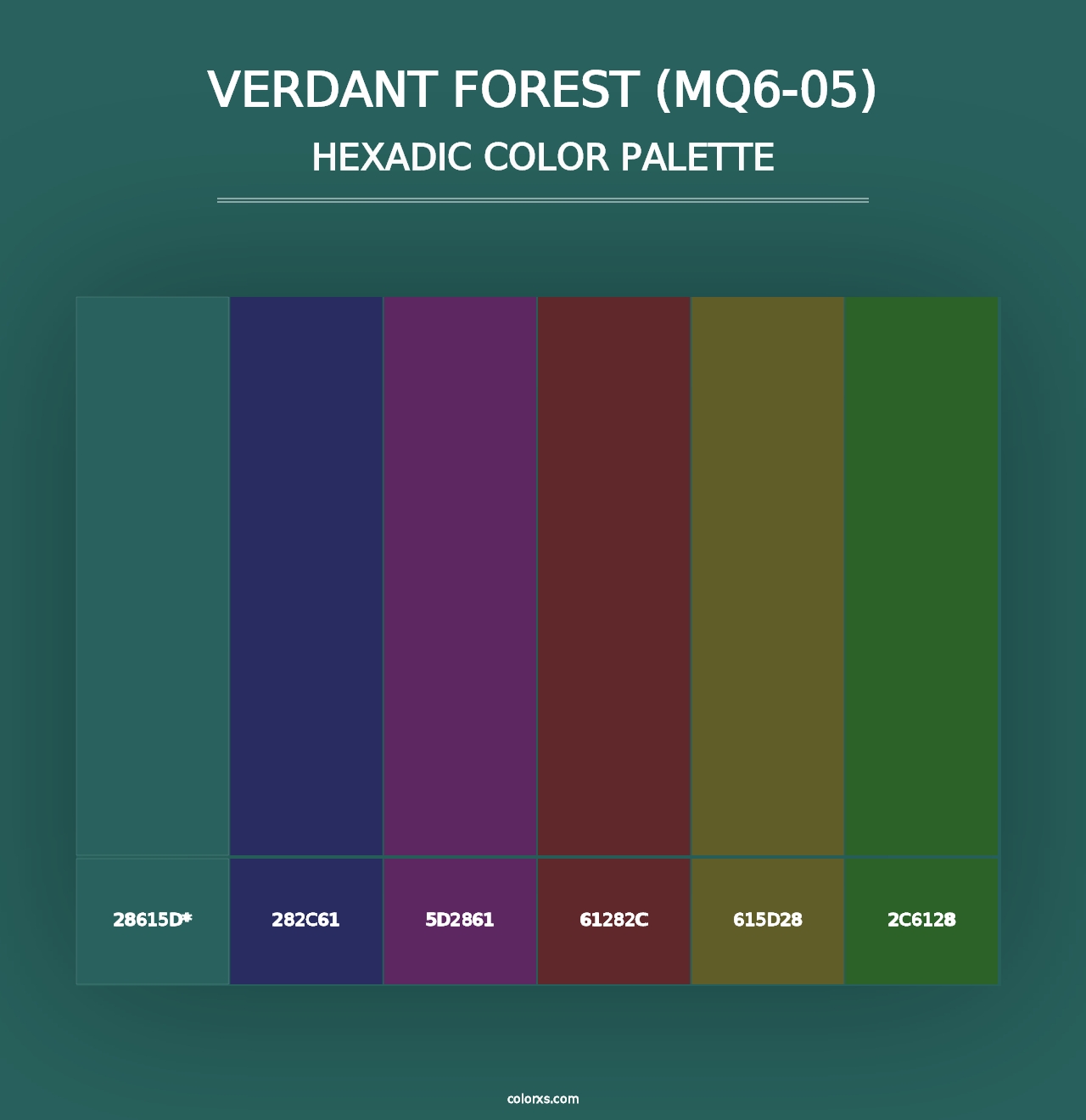 Verdant Forest (MQ6-05) - Hexadic Color Palette