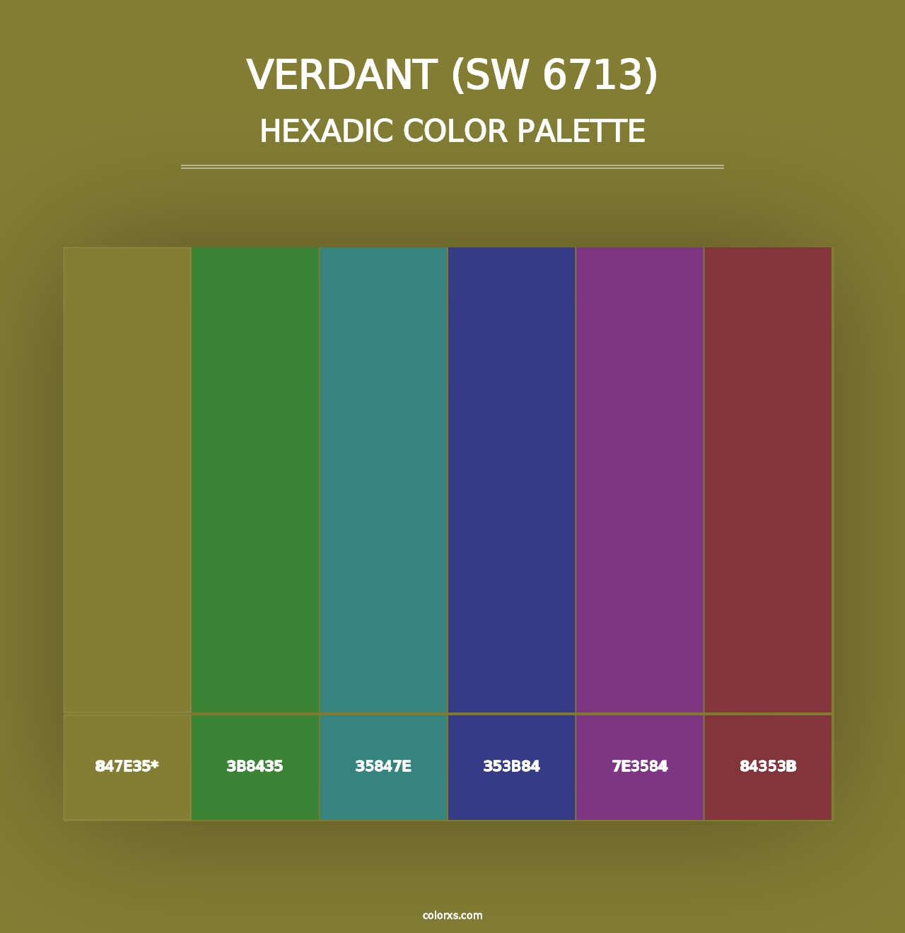 Verdant (SW 6713) - Hexadic Color Palette