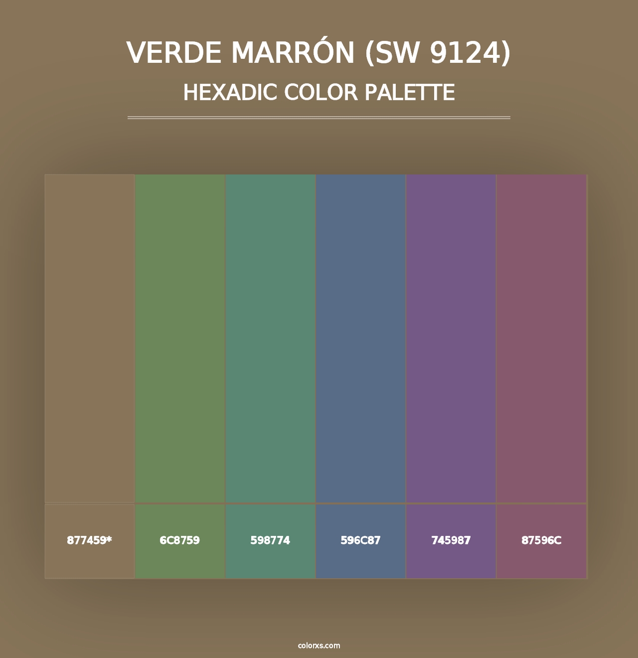 Verde Marrón (SW 9124) - Hexadic Color Palette