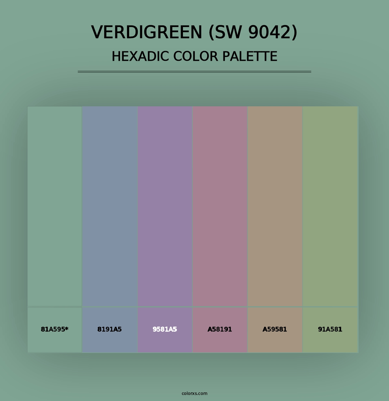 Verdigreen (SW 9042) - Hexadic Color Palette